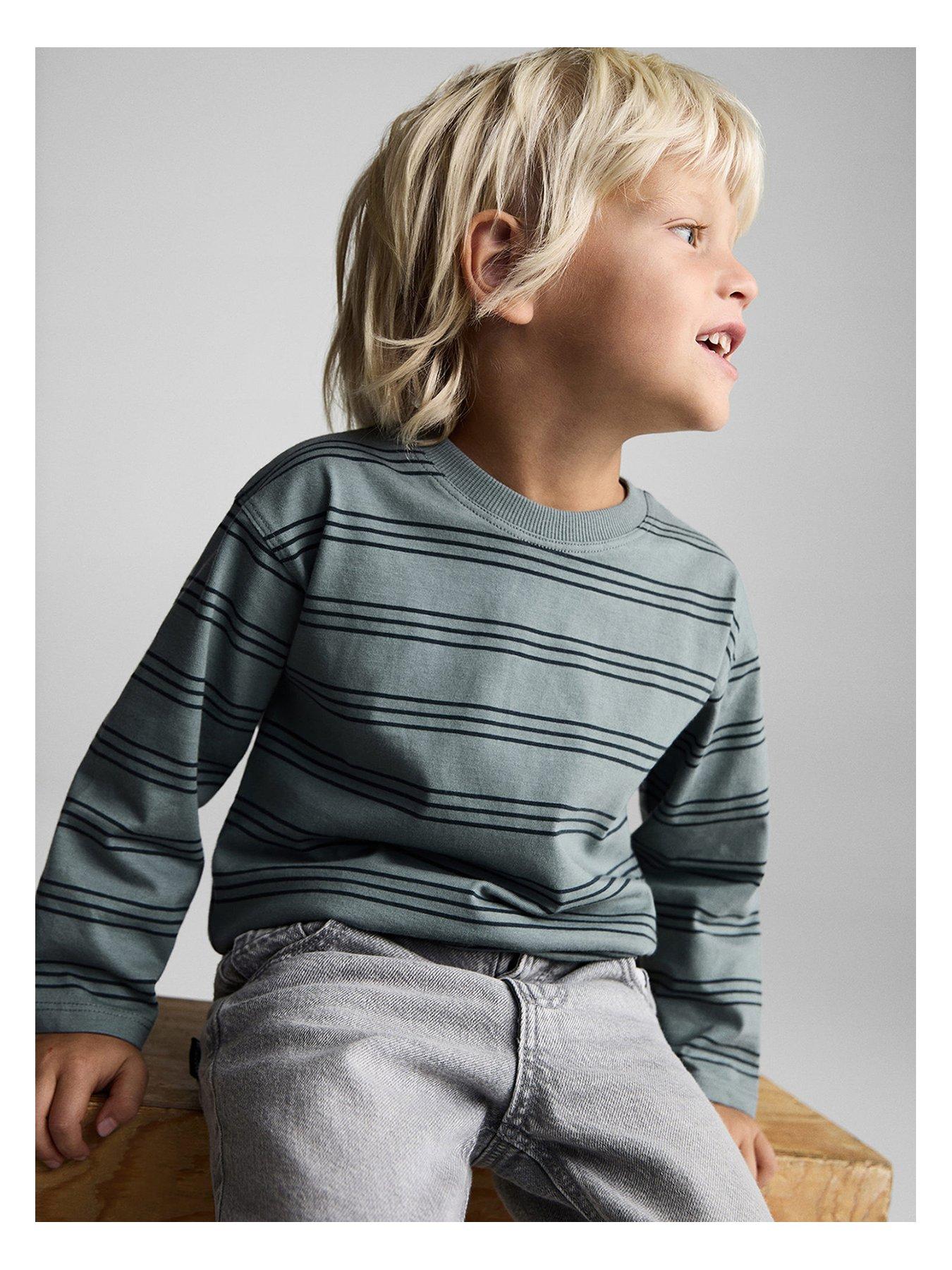undefined Younger Boys Stripe Long Sleeve Tshirt - Green