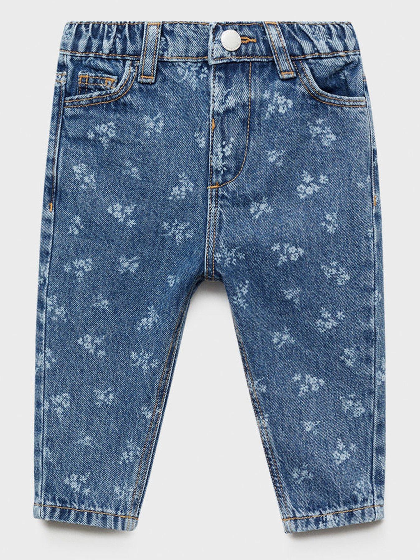 undefined Younger Girls Floral Jeans - Blue