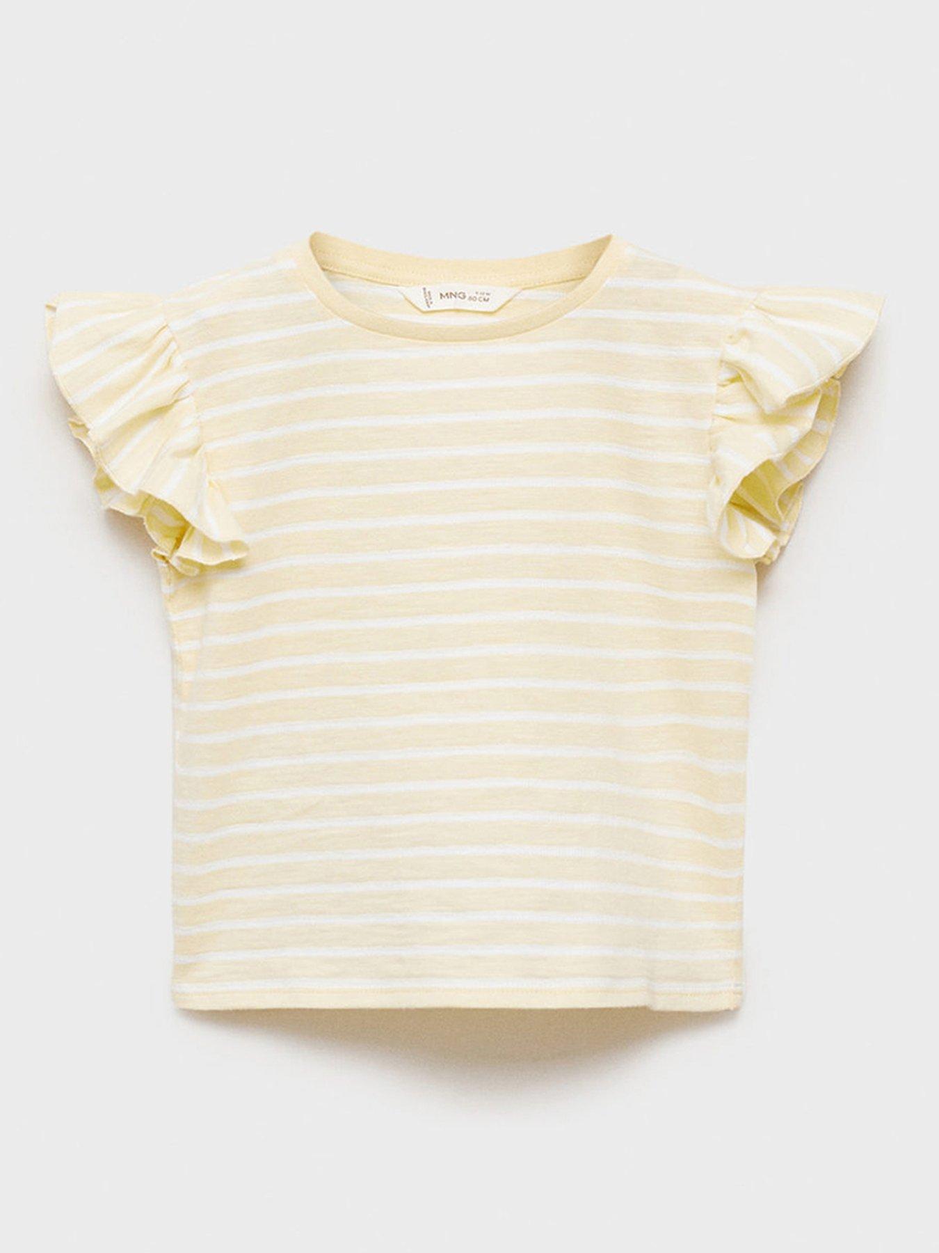 undefined Younger Girls Stripe Short Sleeve Tshirt - Yellow