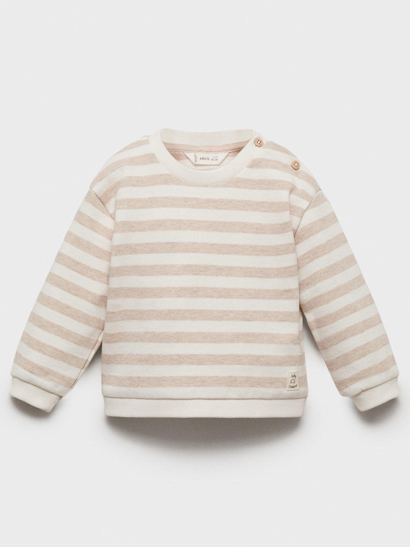 undefined Baby Boys Striped Sweat Top - Beige