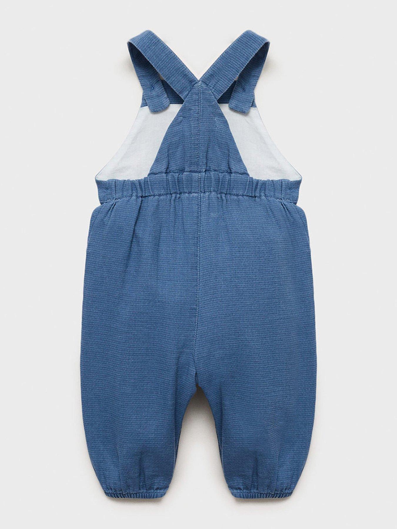 Image 3 of 5 of Mango Baby Unisex Dungarees - Blue