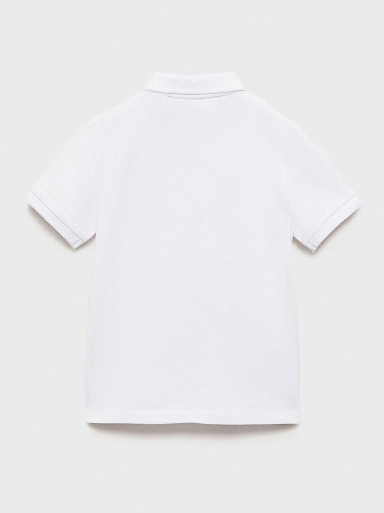 Image 2 of 4 of Mango Younger Boys Short Sleeve Polo Shirt - Light Cream