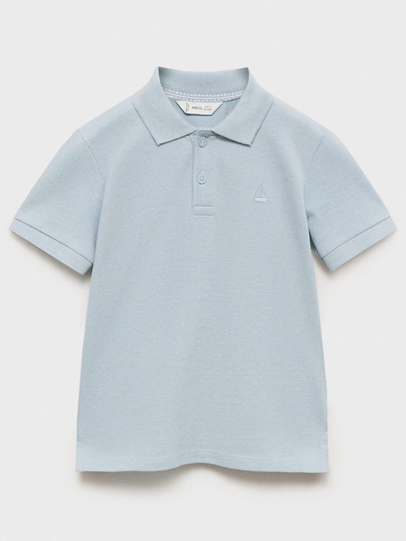 undefined Younger Boys Short Sleeve Polo Shirt - Light Blue