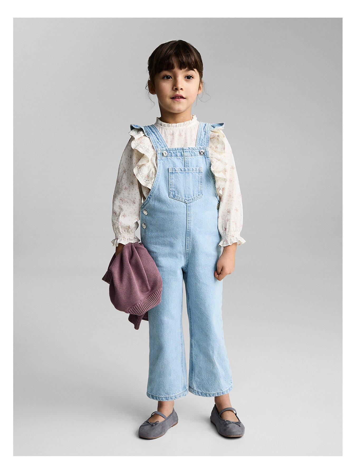undefined Younger Girls Denim Dungarees - Blue