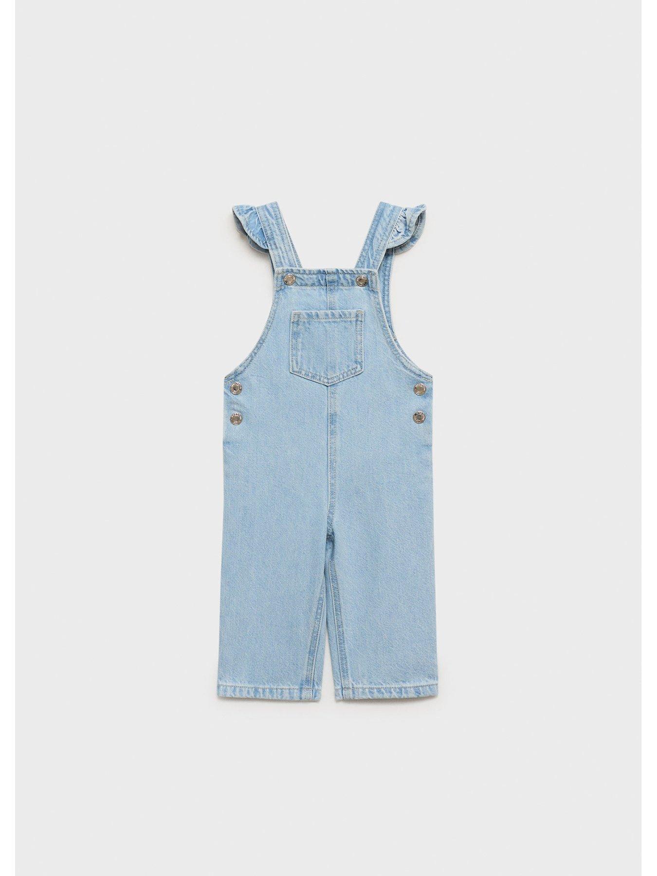Image 2 of 5 of Mango Younger Girls Denim Dungarees - Blue