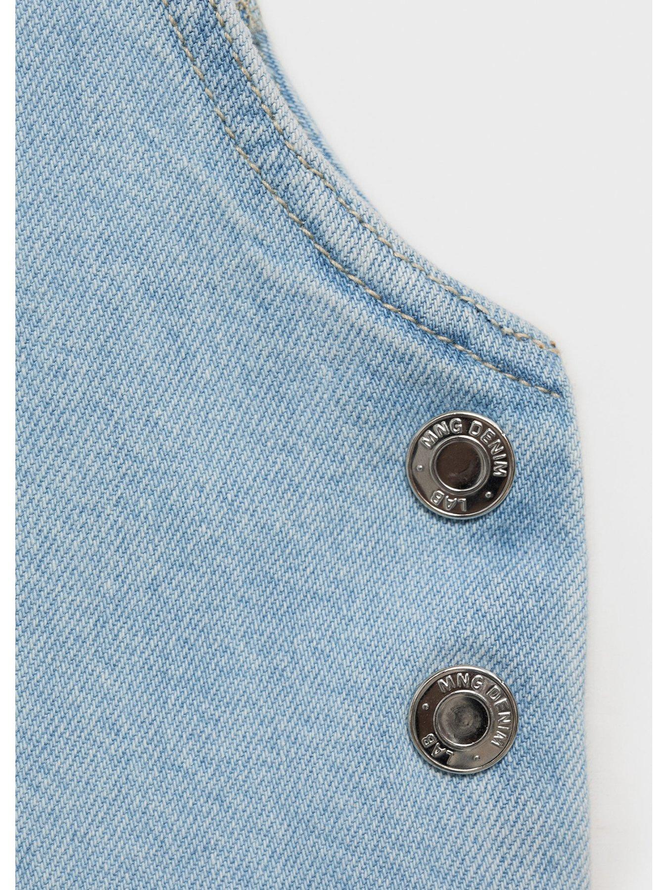 Image 4 of 5 of Mango Younger Girls Denim Dungarees - Blue