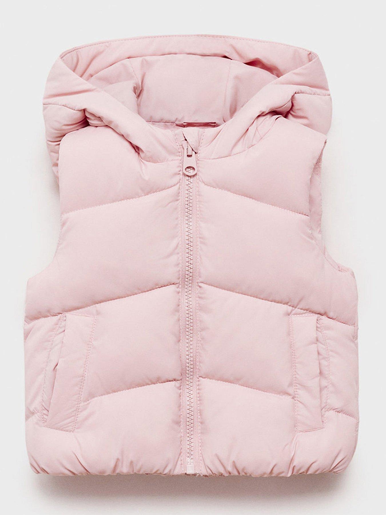 undefined Younger Girls Hooded Padded Gilet - Pink