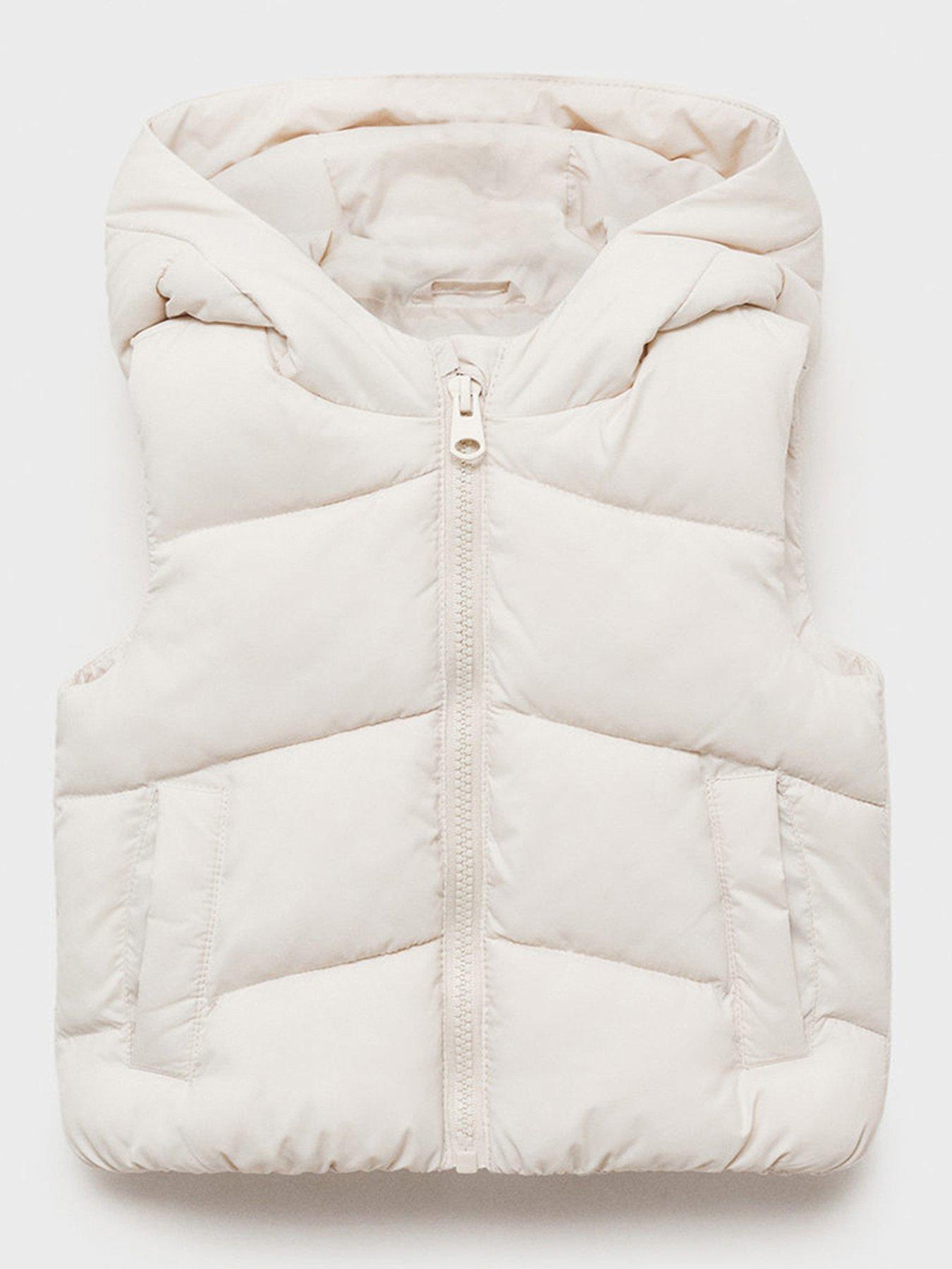 undefined Younger Girls Hooded Padded Gilet - Cream