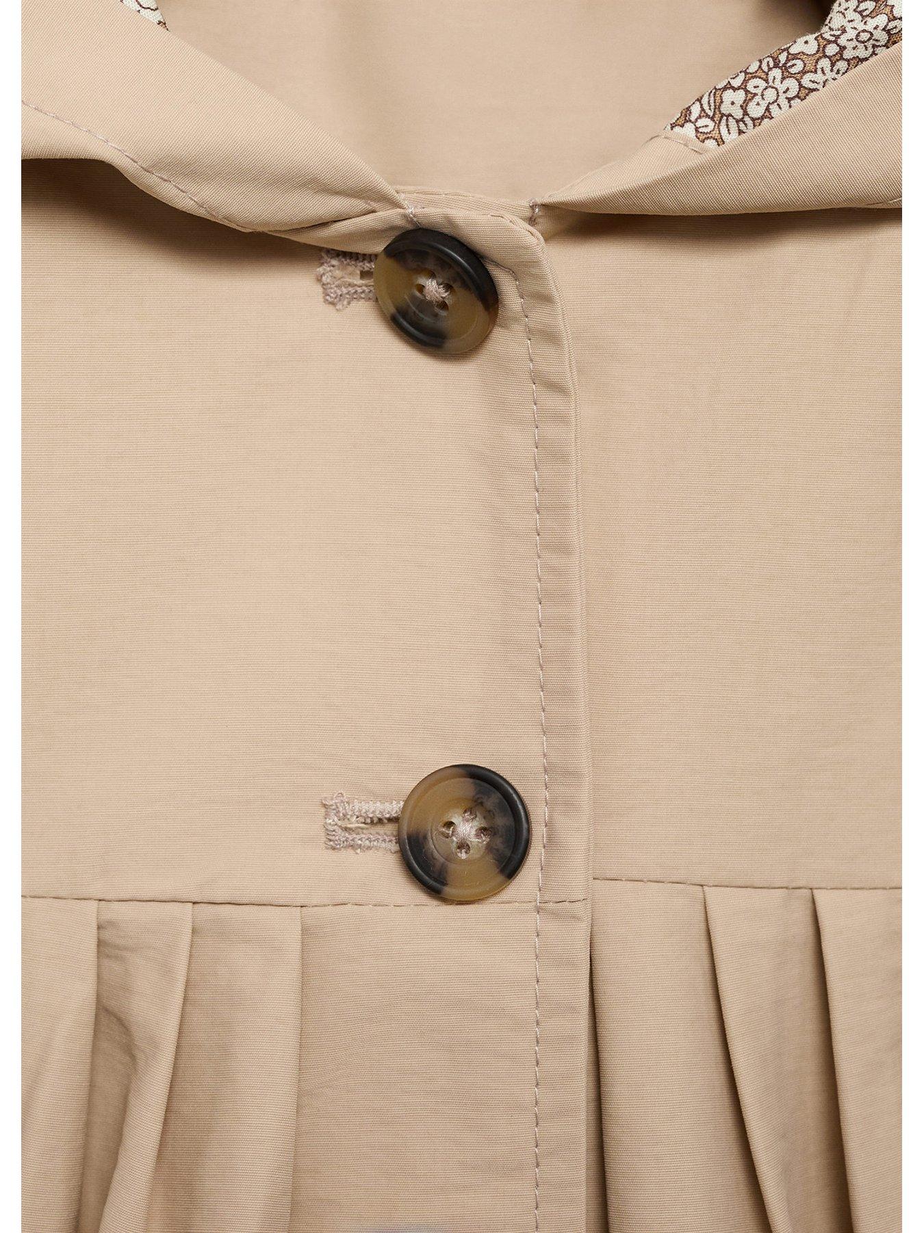 Image 4 of 4 of Mango Younger Girls Hooded Trench Coat - Beige