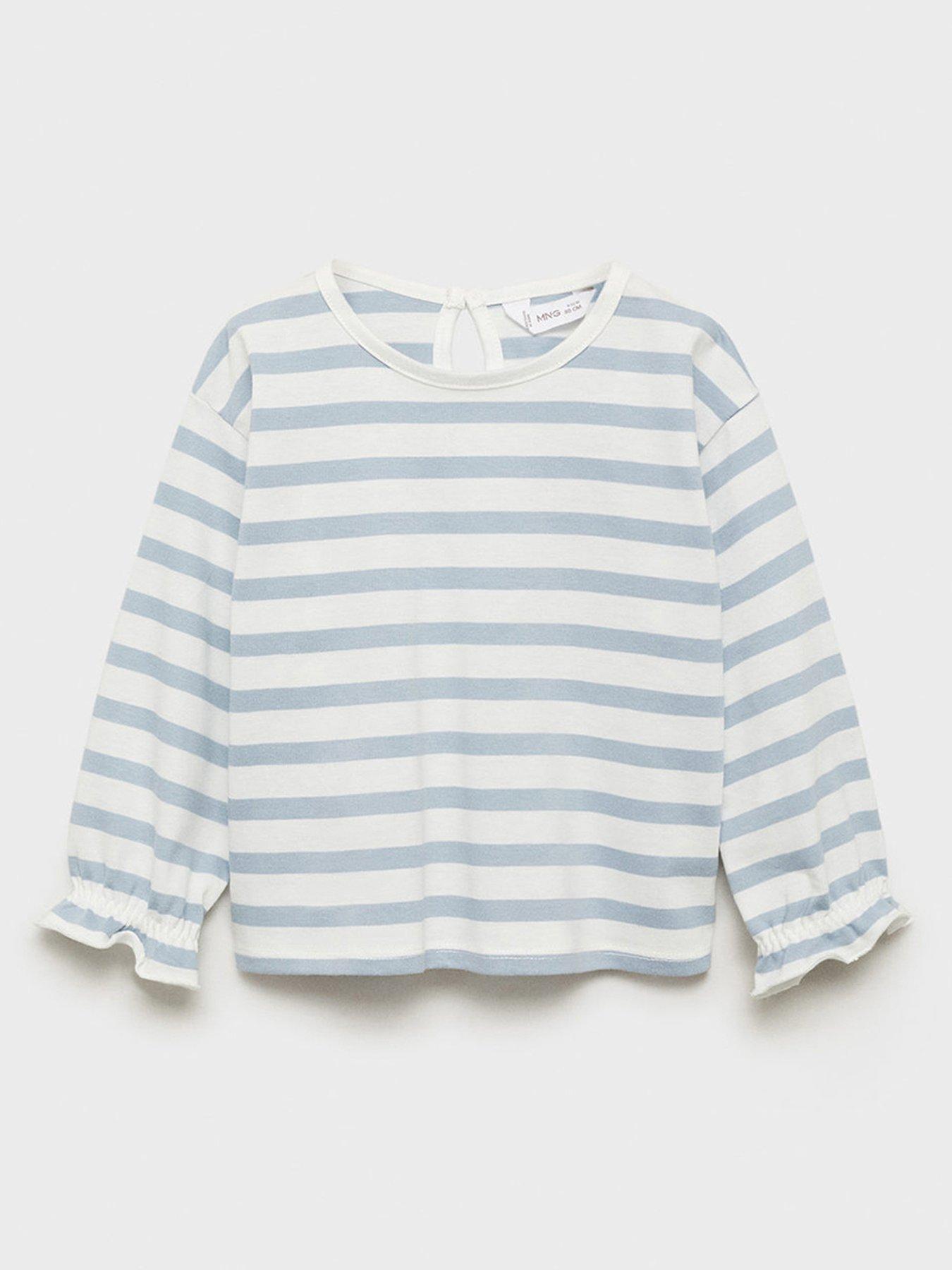 undefined Younger Girls Striped Long Sleeve Tshirt - Light Cream