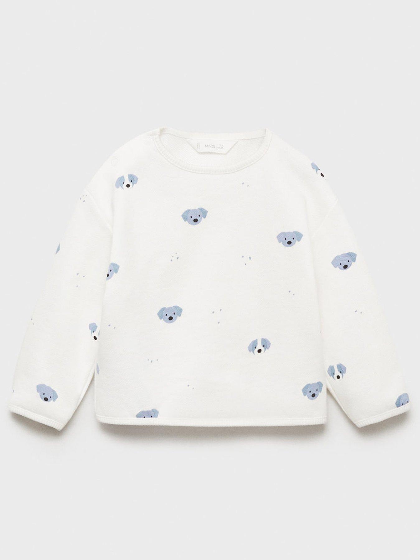 undefined Baby Boys Dog Print Sweat Top - White
