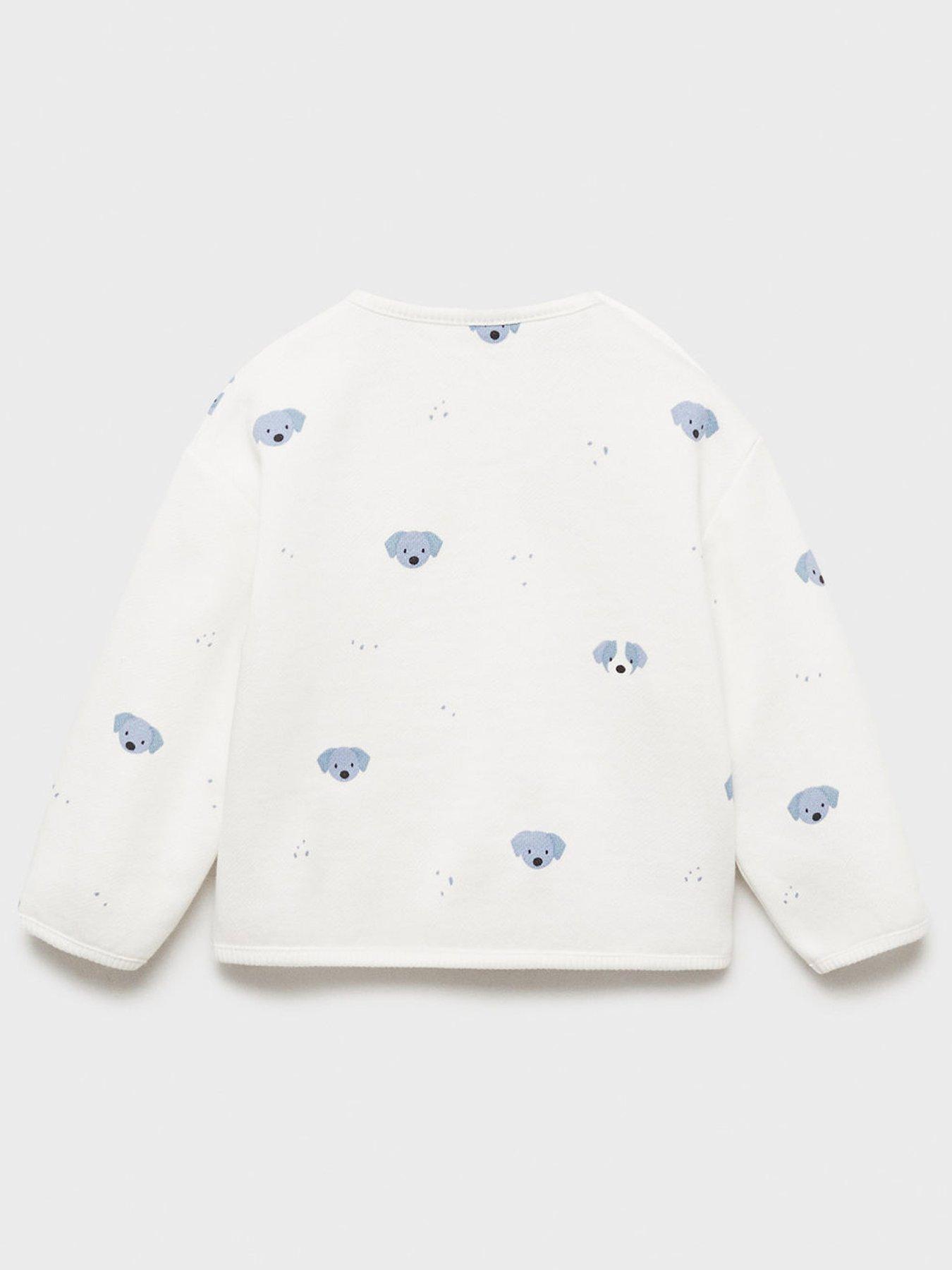 Image 2 of 4 of Mango Baby Boys Dog Print Sweat Top - White