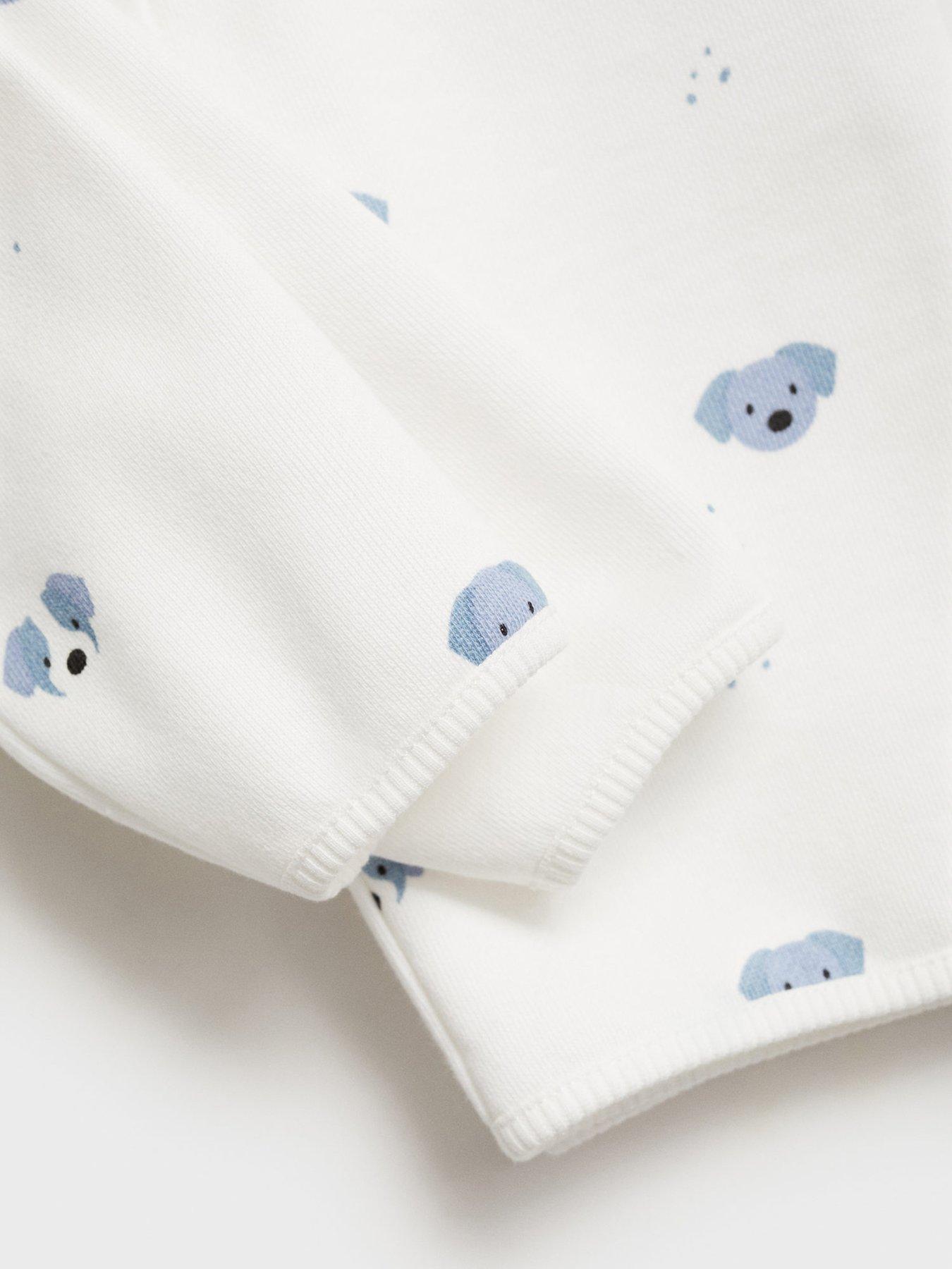 Image 4 of 4 of Mango Baby Boys Dog Print Sweat Top - White