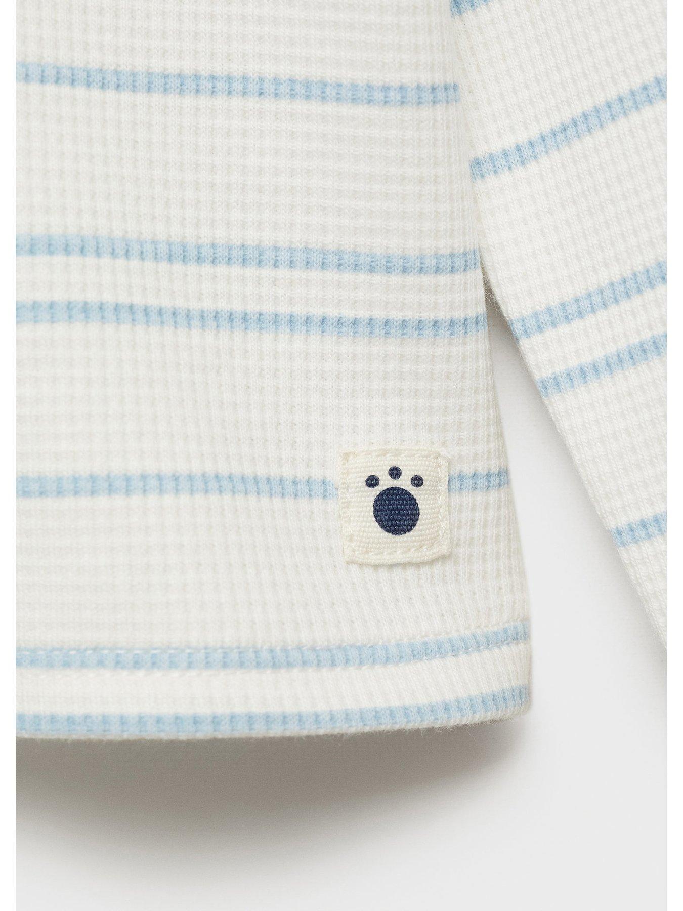 Image 3 of 4 of Mango Baby Boys Striped Long Sleeve Tshirt - Blue