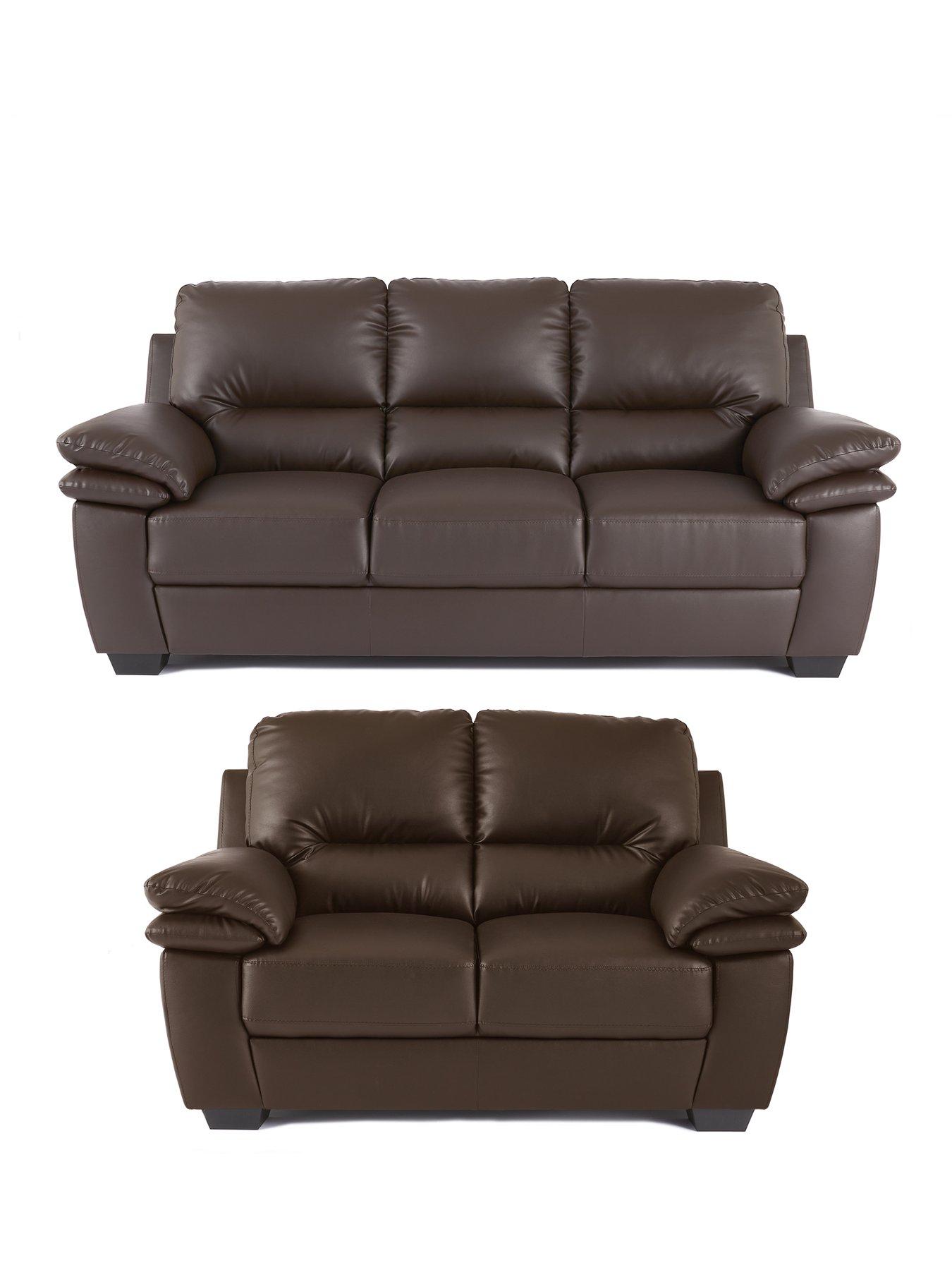 Very Home Leona 3 + 2 Faux Leather Sofa Set (Buy  &  SAVE!) - FSC® Certified