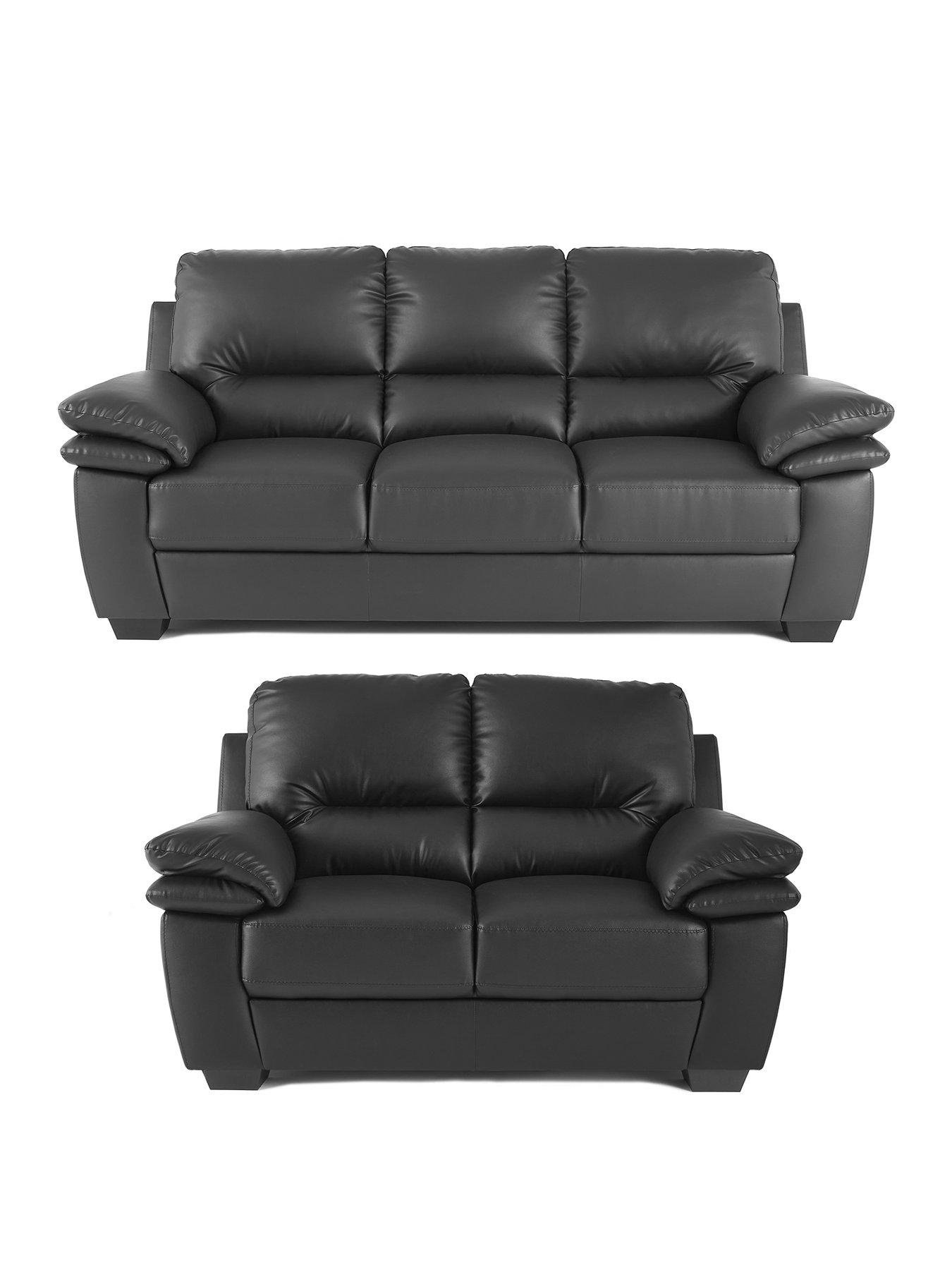 Image 1 of 1 of Leona 3 + 2 Faux Leather Sofa Set (Buy &amp; SAVE!)&nbsp;- FSC&reg; Certified