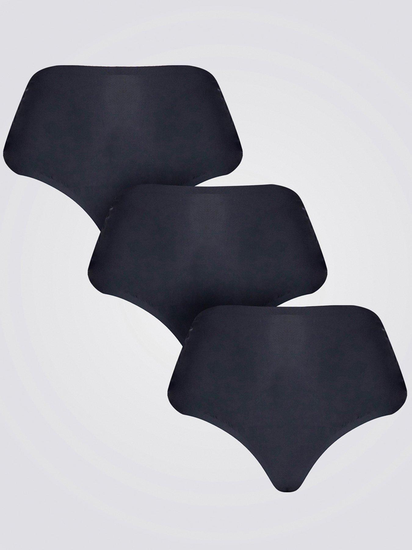 undefined Bonded 3 Pack High Waist Briefs - Black