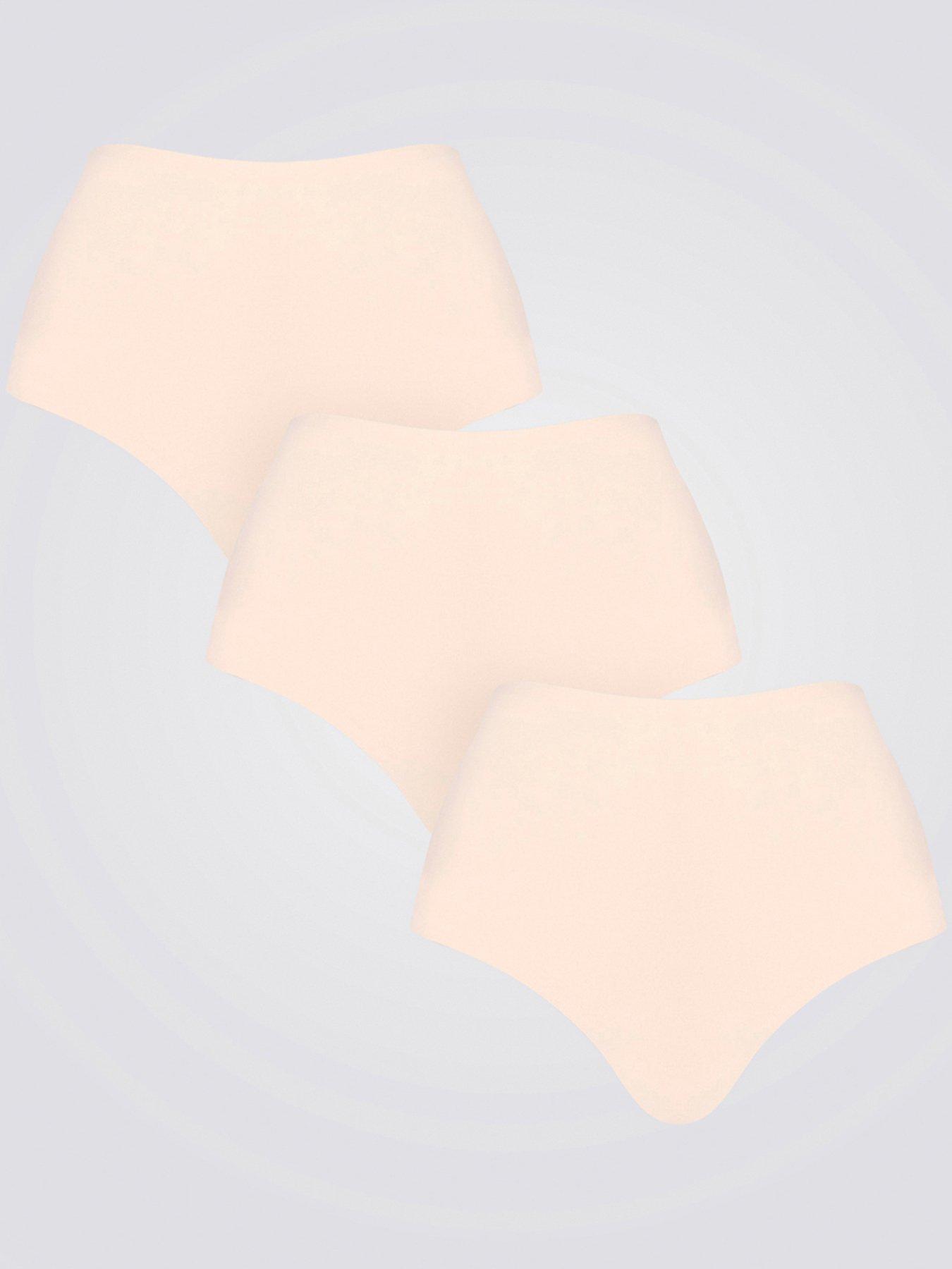 undefined Bonded 3 Pack High Waist Briefs - Nude