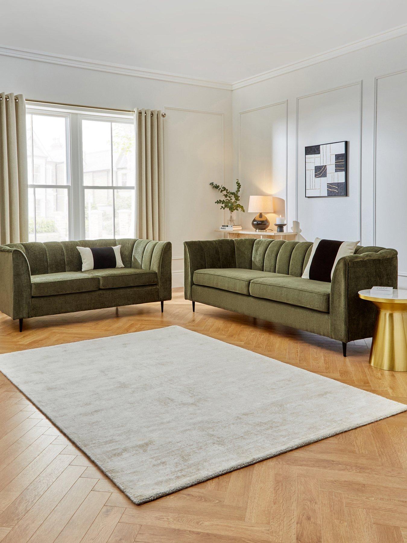 Product photograph of Very Home Guild 3 2 Seater Fabric Sofa Set Buy Amp Save - Olive from very.co.uk