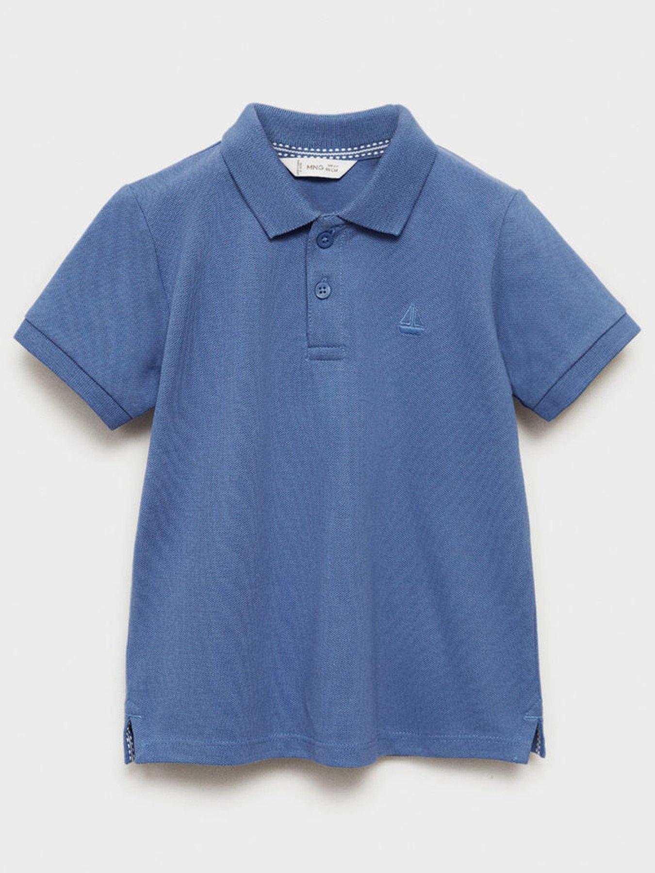 undefined Younger Boys Short Sleeve Polo Shirt - Blue