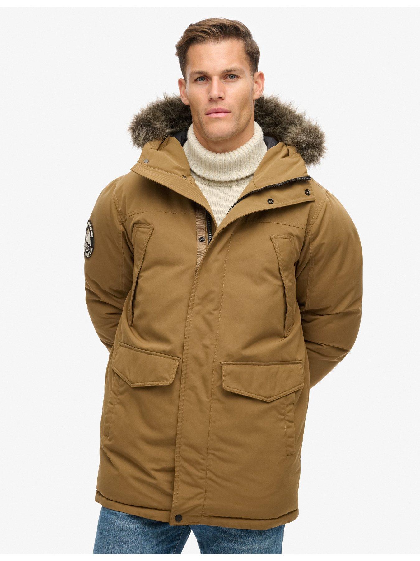 Superdry Everest Faux Fur Parka Jacket Brown Very
