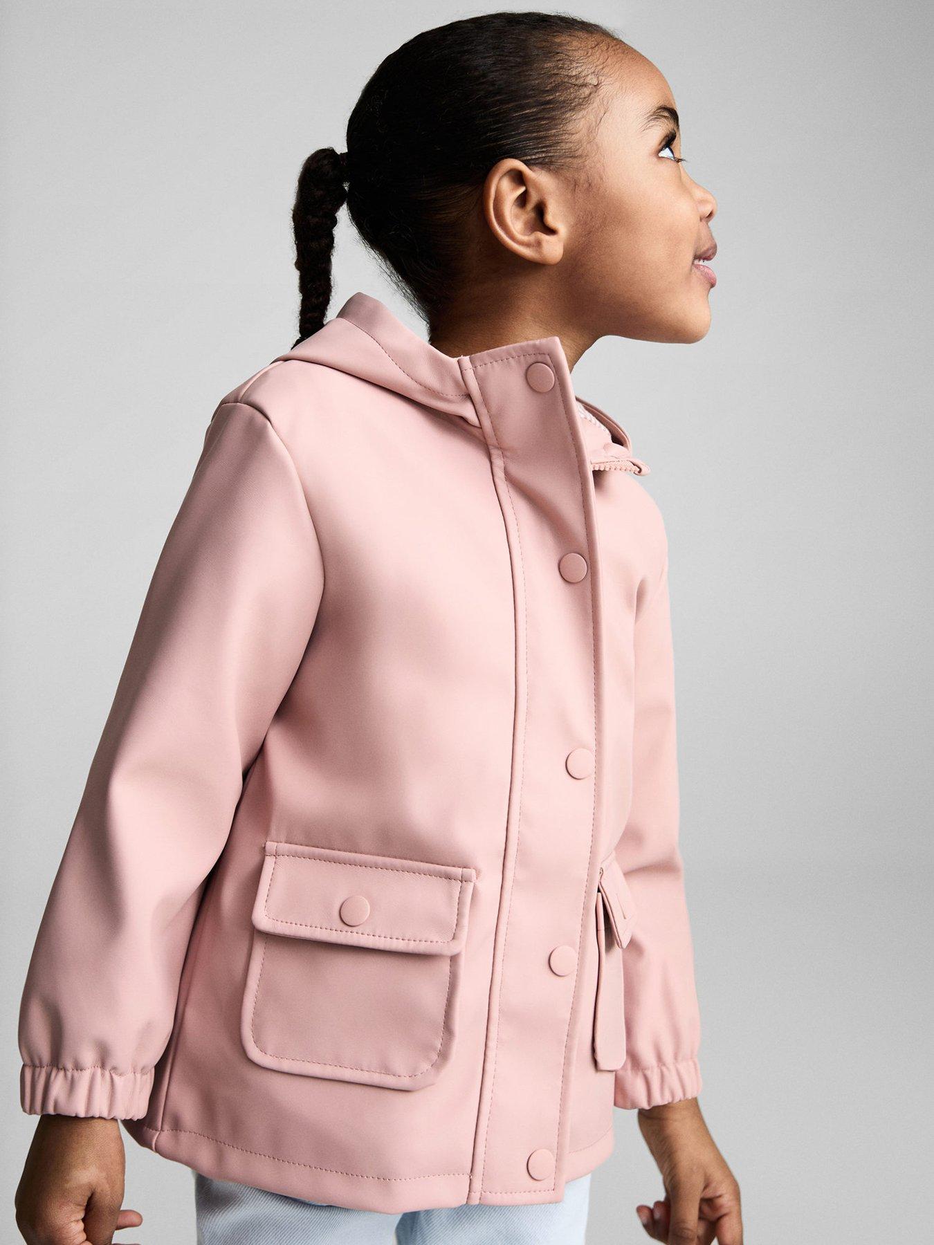 undefined Younger Girls Rubberised Rain Coat - Pink