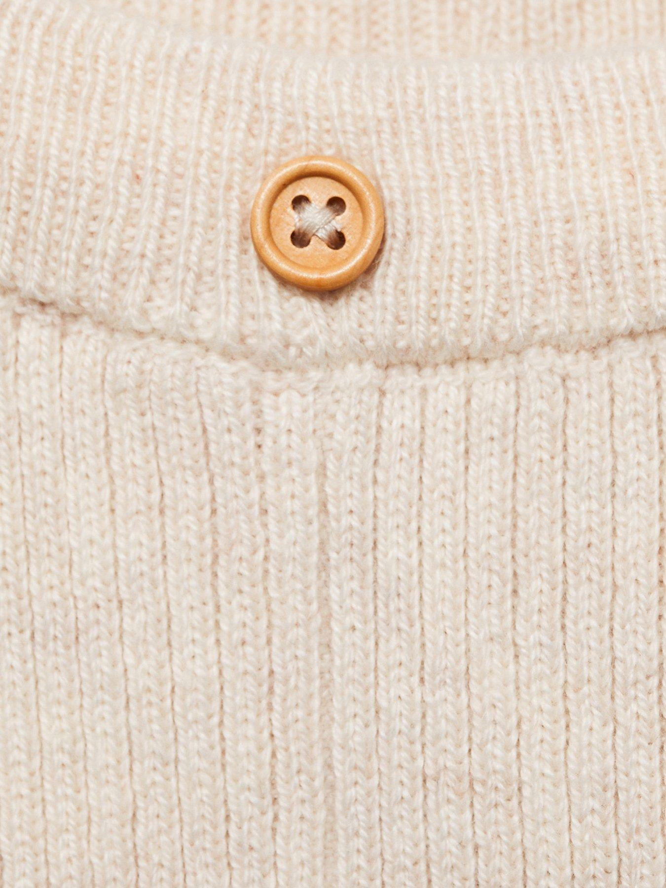 Image 4 of 4 of Mango Baby Unisex Knitted Leggings - Beige