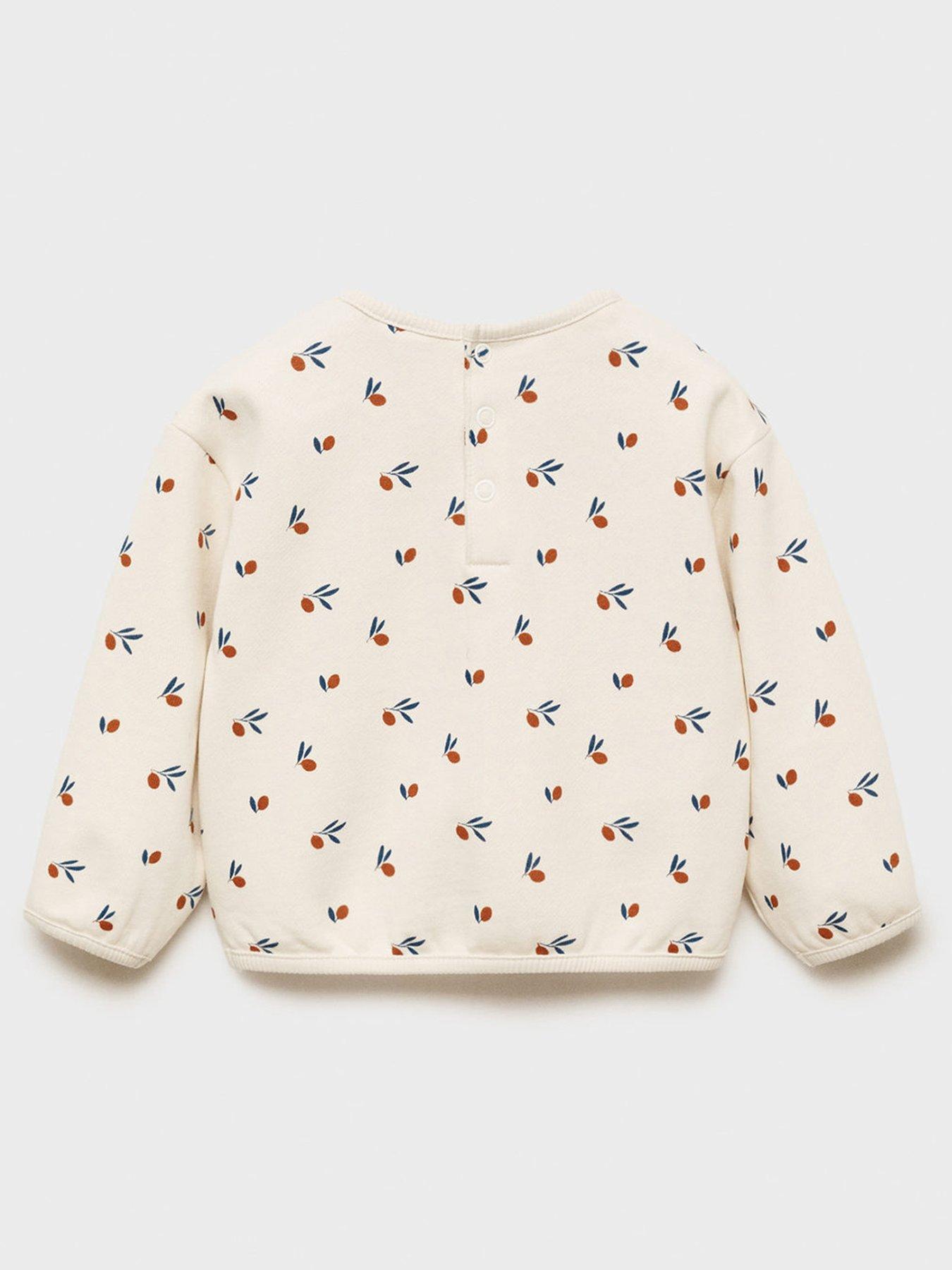 Image 2 of 4 of Mango Baby Girls Printed Sweat Top - Light Cream