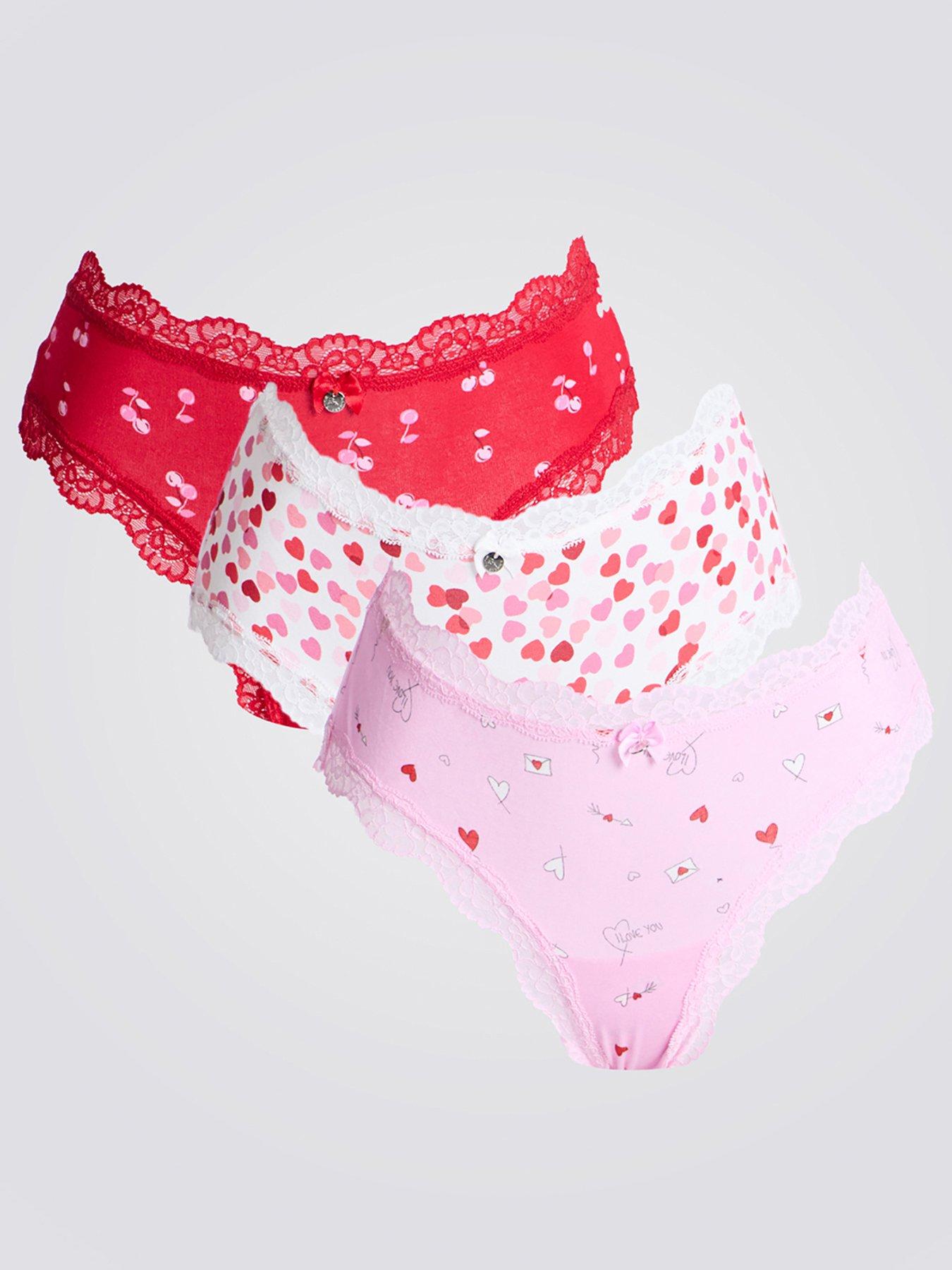undefined Valentines Printed 3 Pack Briefs - Multicoloured - Multi