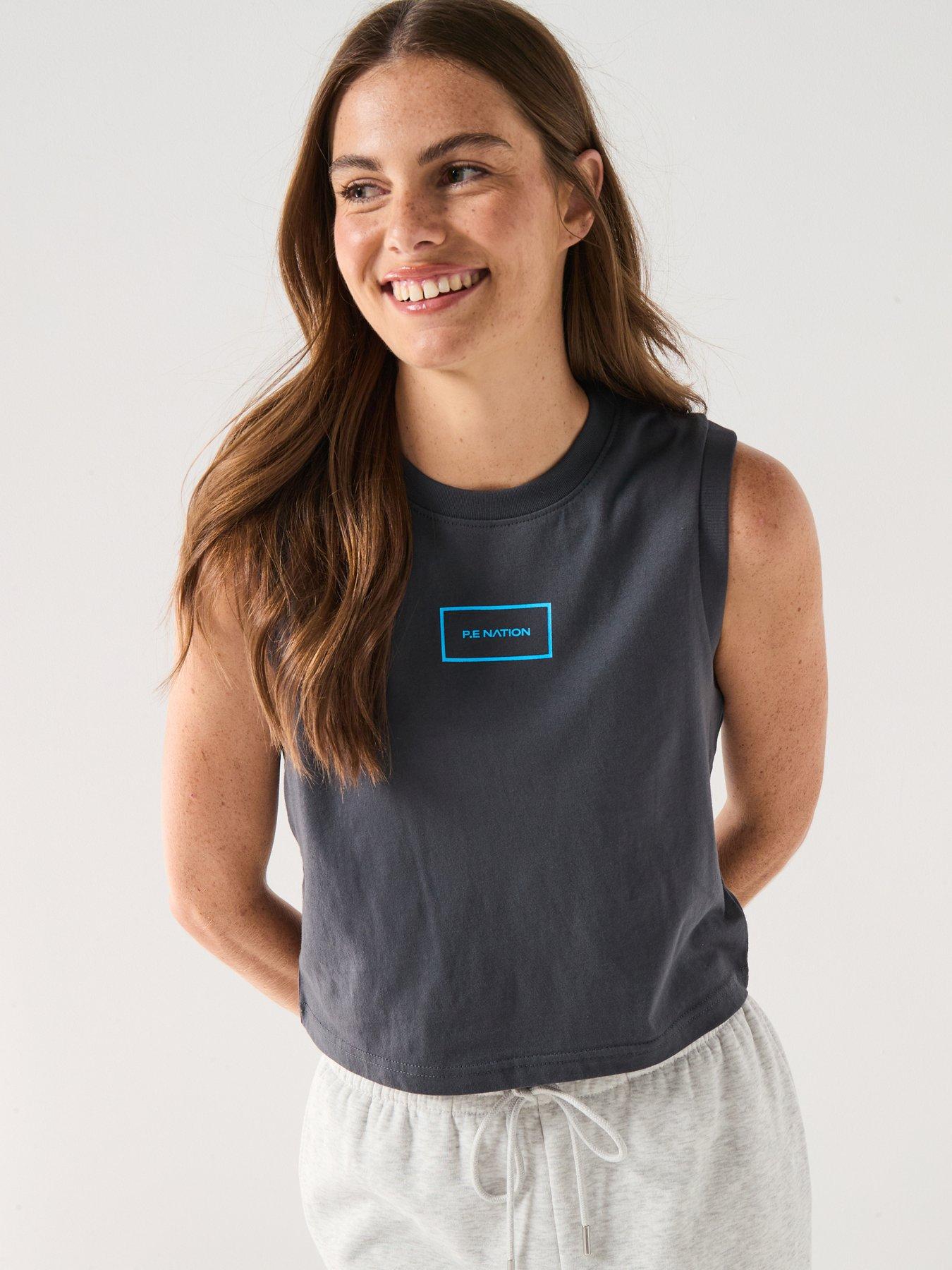 P.E Nation: Womens Training Rooftop Tank - Grey