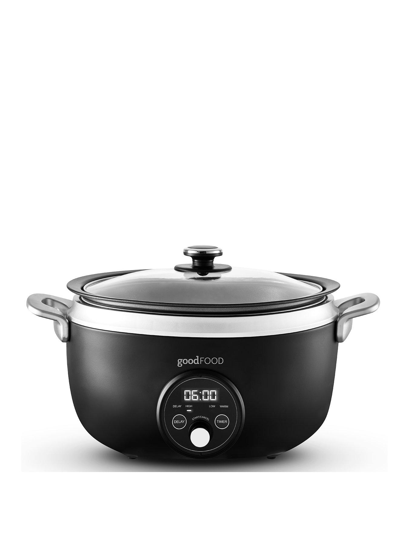 undefined GF16010 3.5L Digital Slow Cooker with Tempered Glass Lid - Black