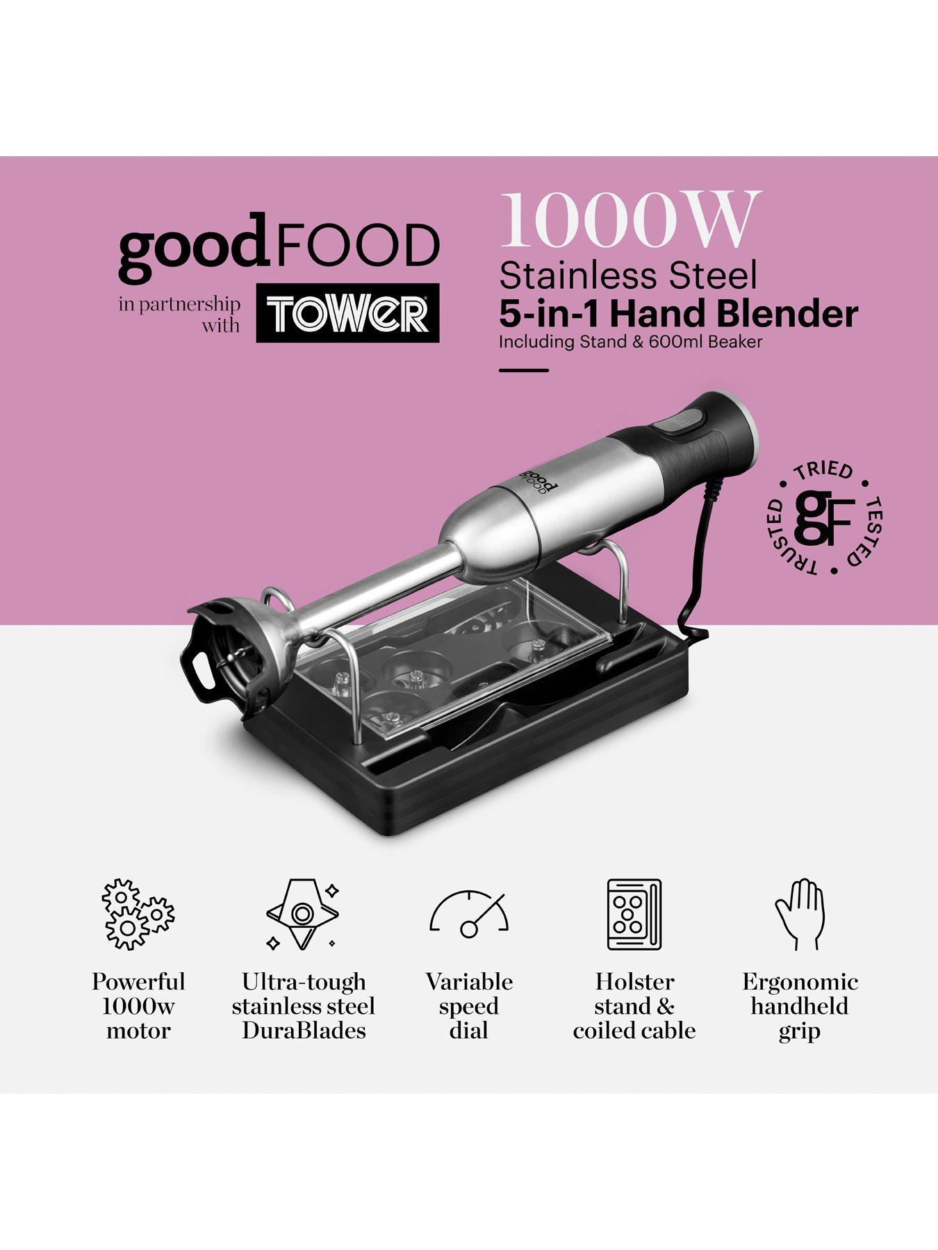 Image 2 of 7 of Good Food by Tower GF12012 5-in-1 Digital Hand Blender with Stand -&nbsp;Stainless Steel