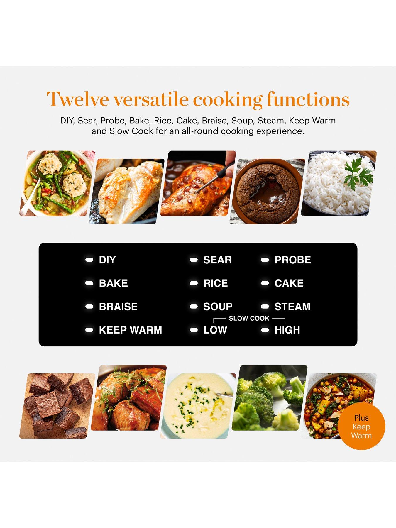 Image 3 of 8 of Good Food by Tower GF16012 12-in-1 Multi Cooker with Cast Iron Pot, 1500W - Black &amp; Stainless Steel