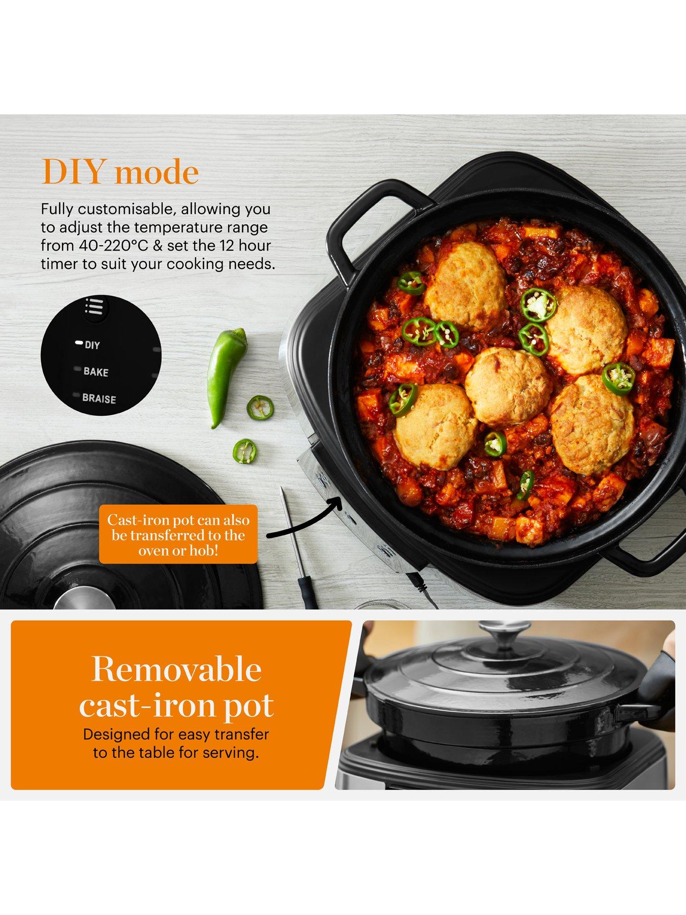 Image 4 of 8 of Good Food by Tower GF16012 12-in-1 Multi Cooker with Cast Iron Pot, 1500W - Black &amp; Stainless Steel