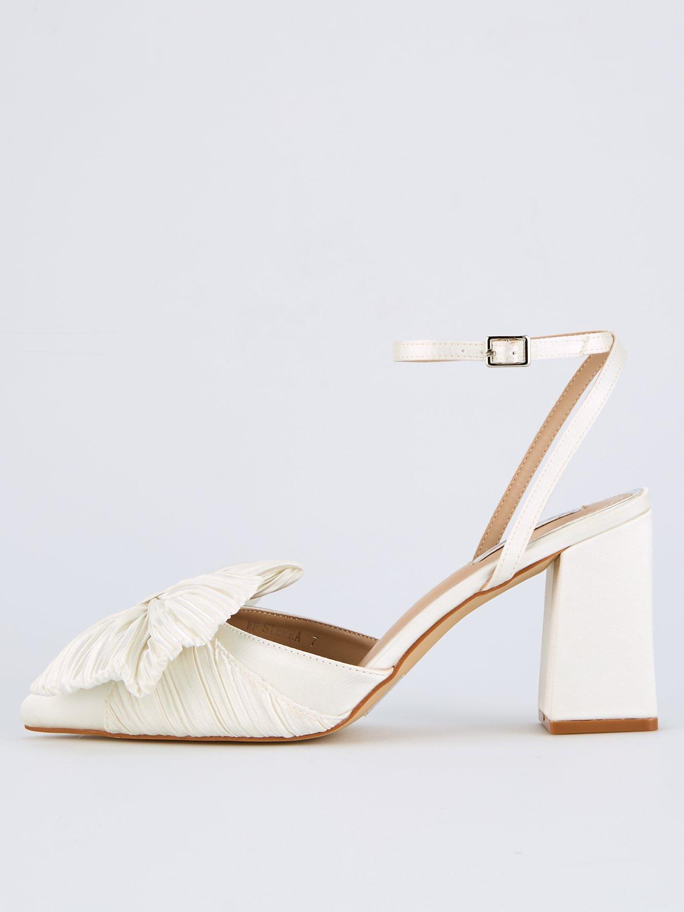 undefined Be Mine Wide Fit Sierra Heeled Shoes - Ivory Satin