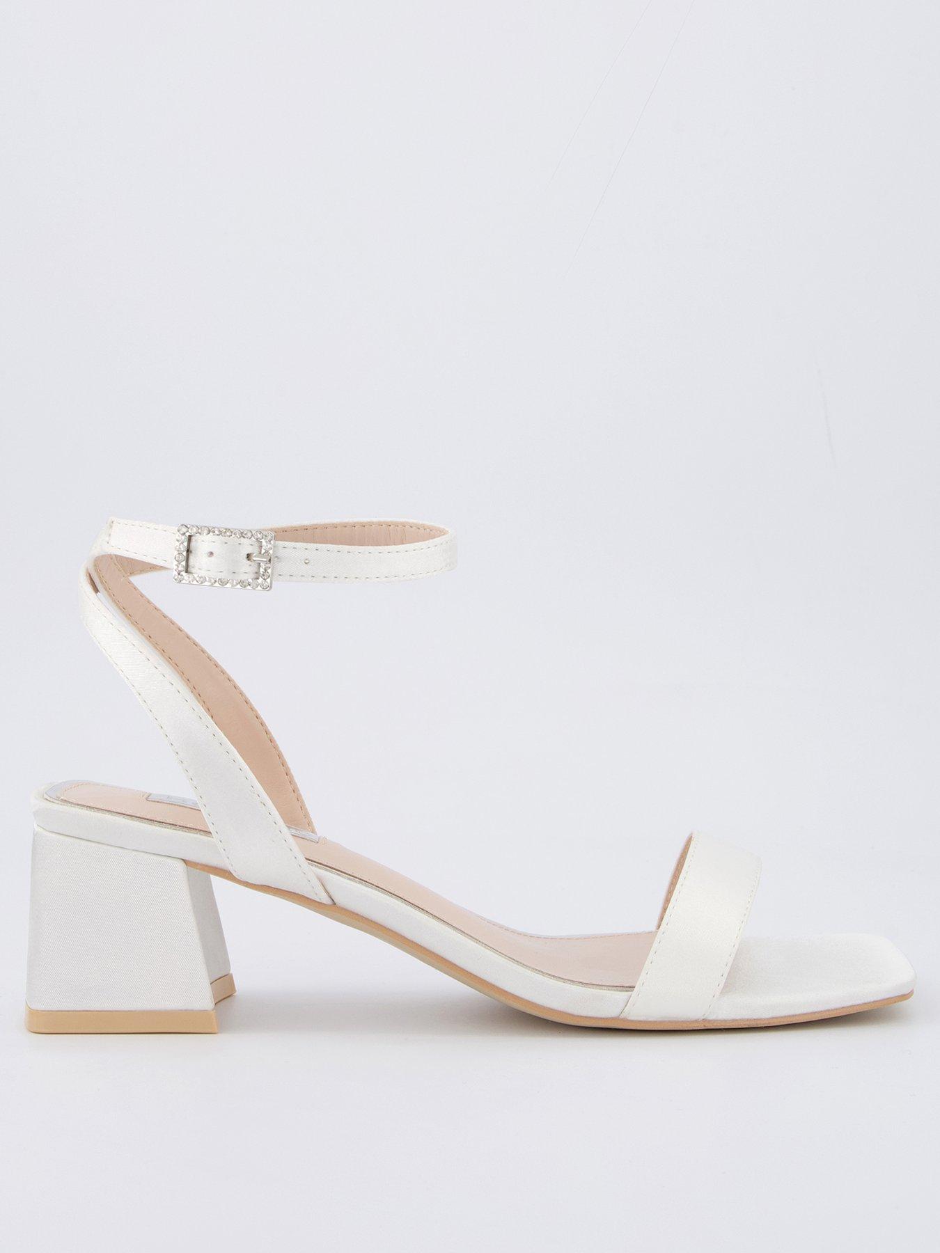 undefined Be Mine Wide Fit Ruhi Heeled Sandals - Ivory Satin