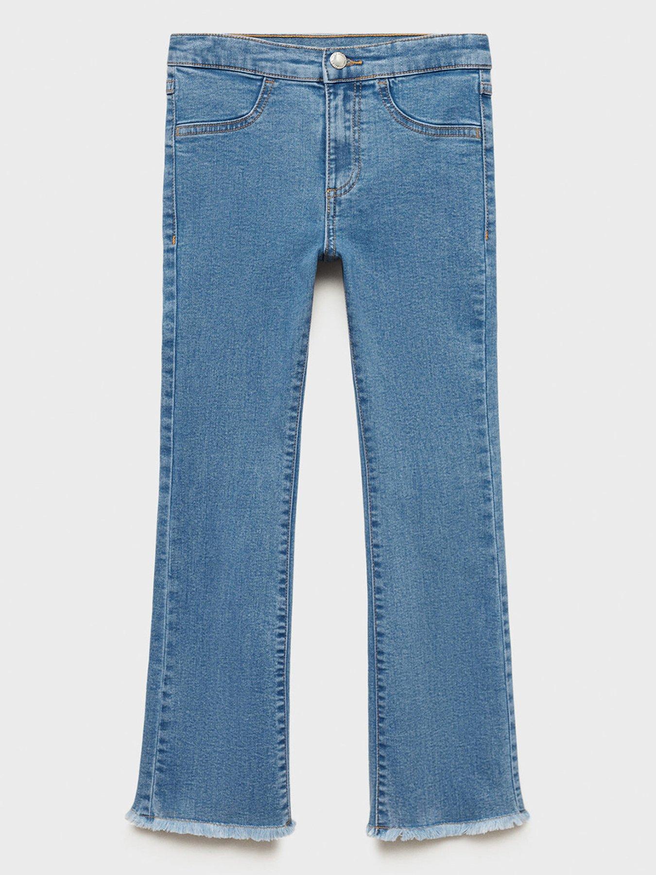 undefined Girls Raw Hem Jeans - Blue