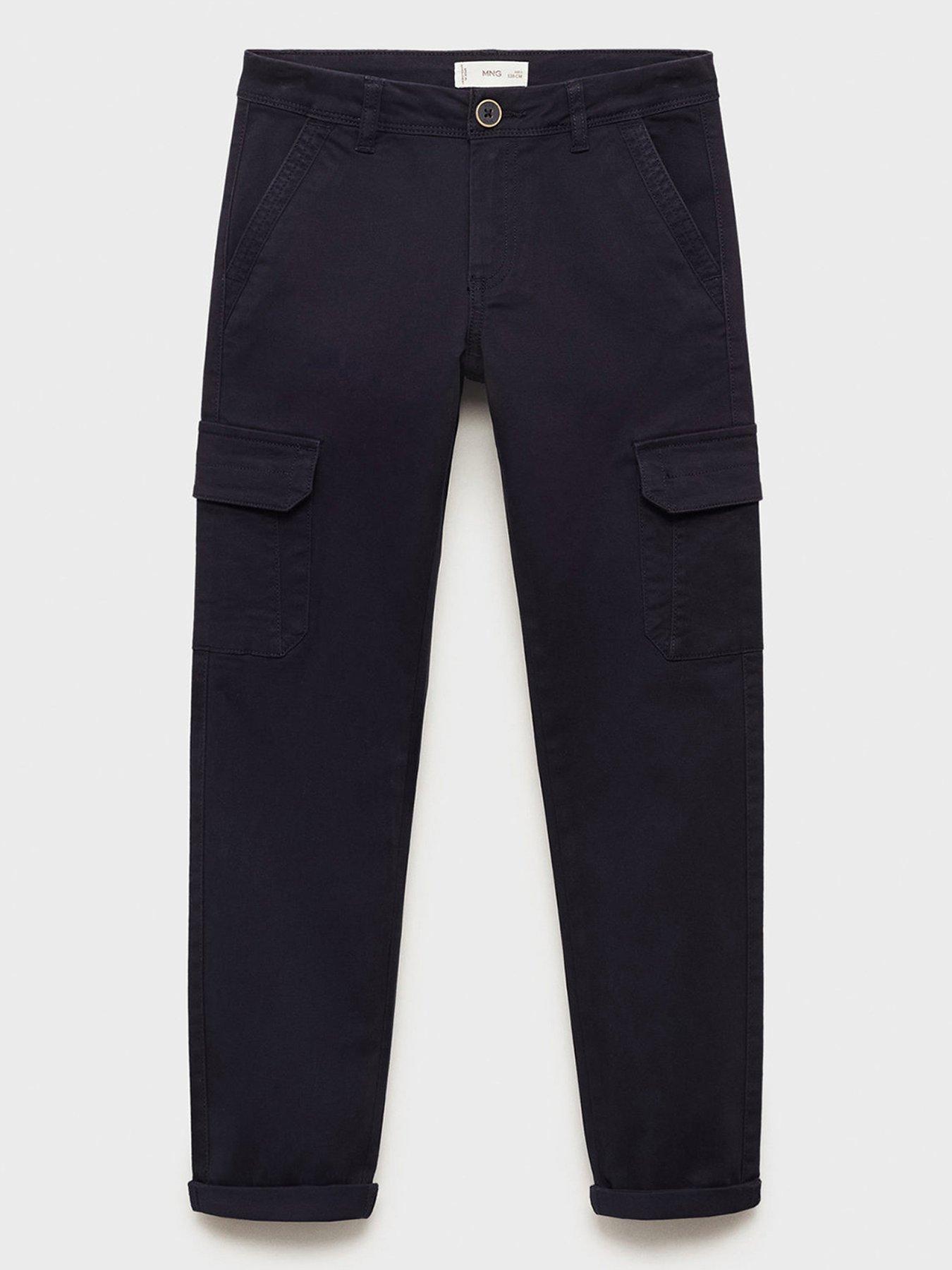Mango Boys Cargo Trousers - Navy, Navy, Size 10 Years