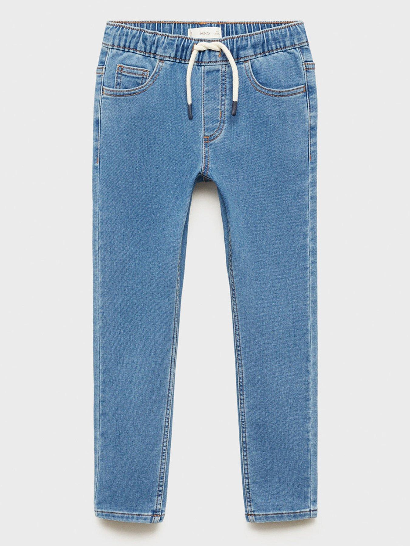 Image 1 of 4 of Mango Boys Elasticated Waist Jeans - Blue