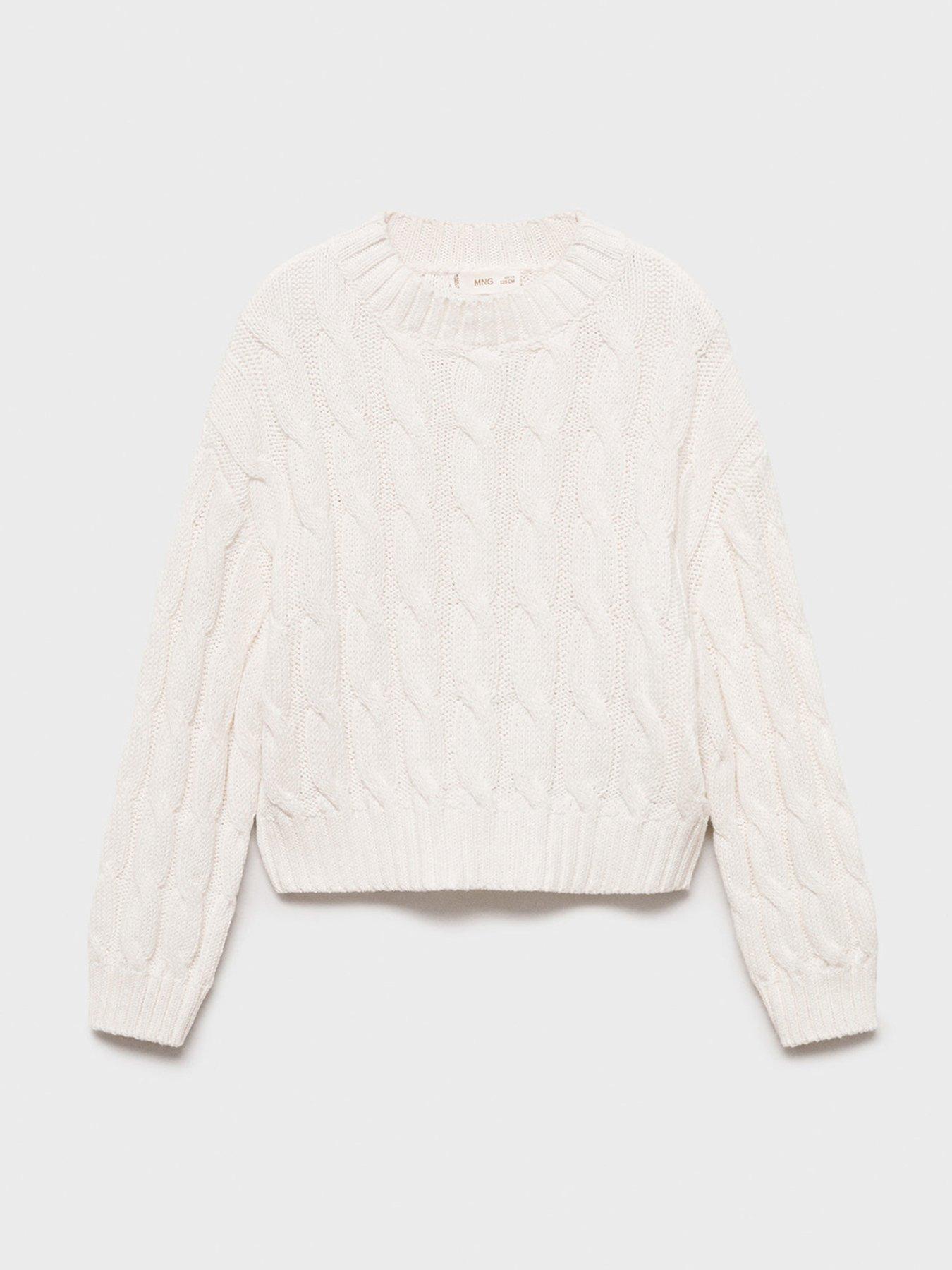 Image 5 of 5 of Mango Girls Cable Knitted Jumper - Cream