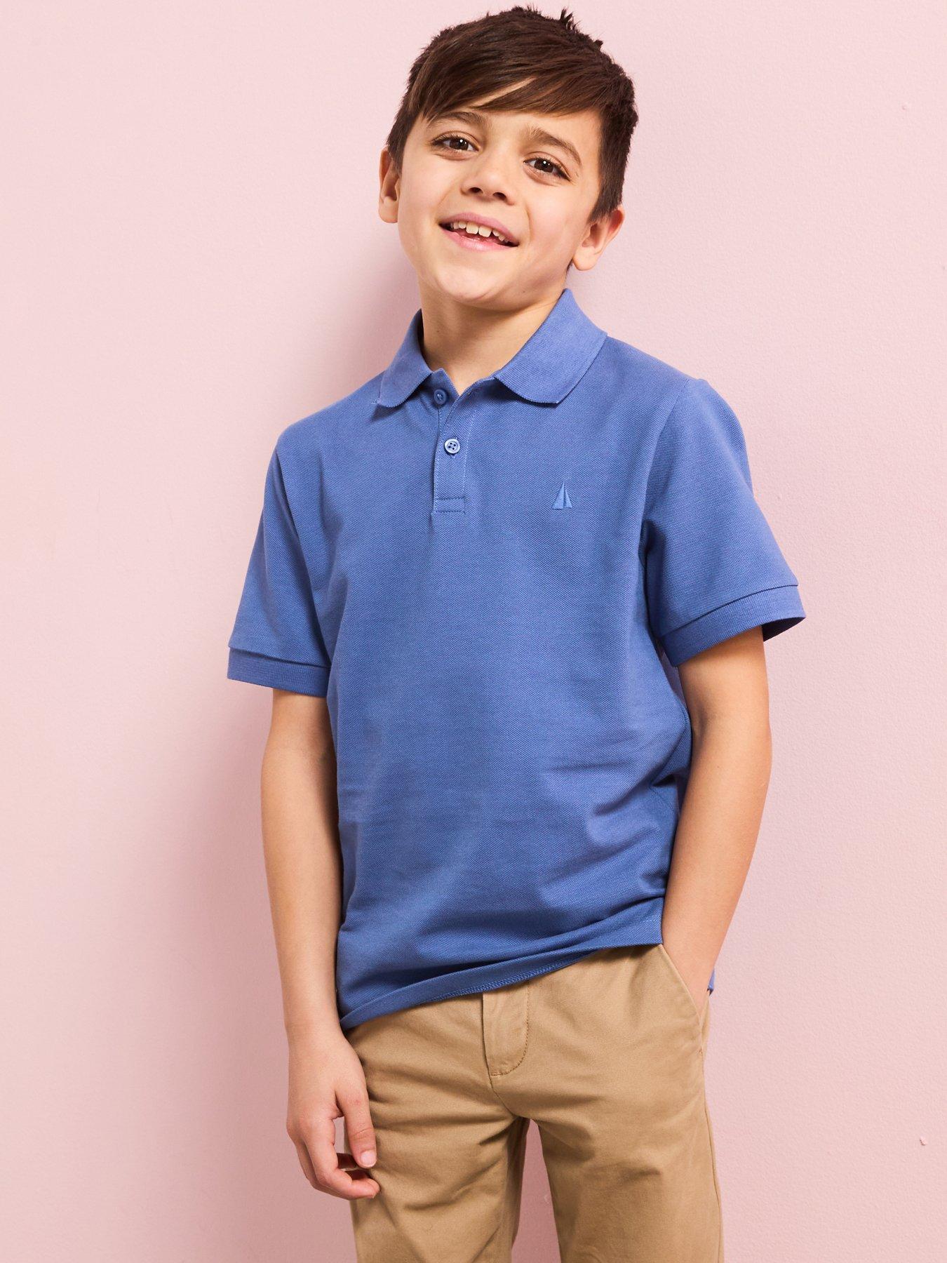 undefined Boys Short Sleeve Polo Shirt - Blue