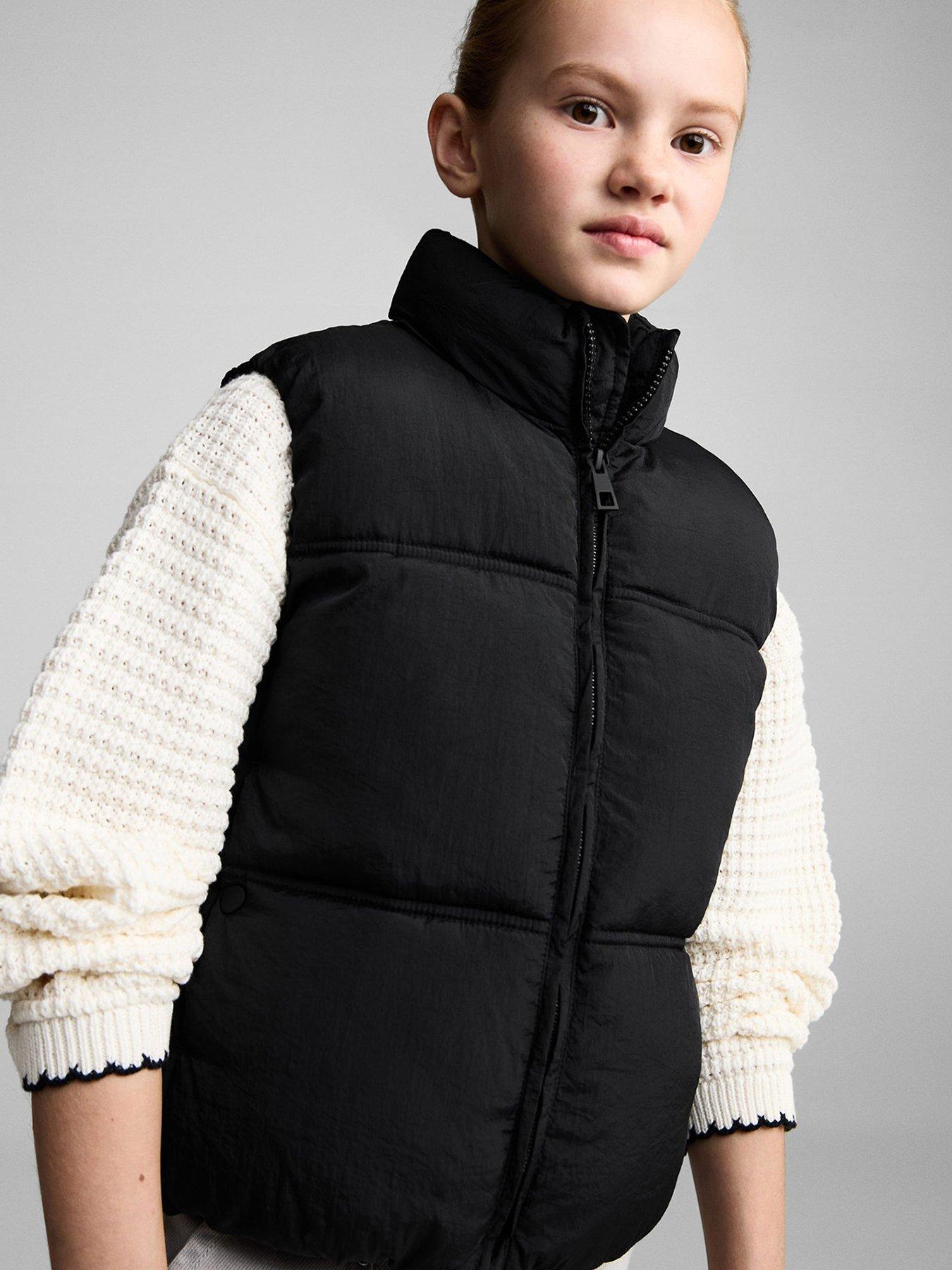 undefined Girls Short Padded Gilet - Black