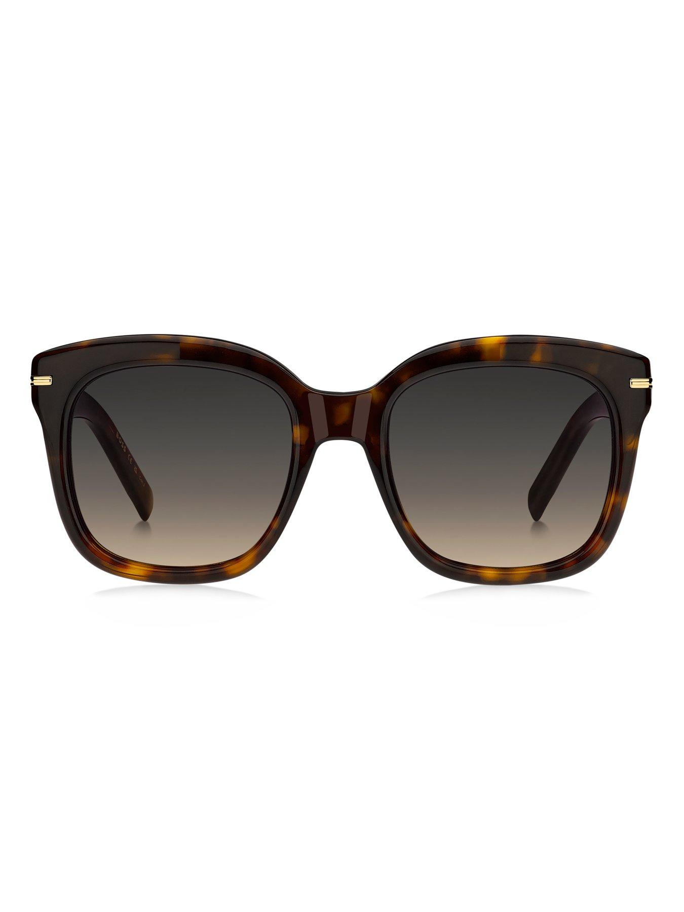 Image 2 of 4 of BOSS Oversized Acetate Frame Sunglasses - Brown