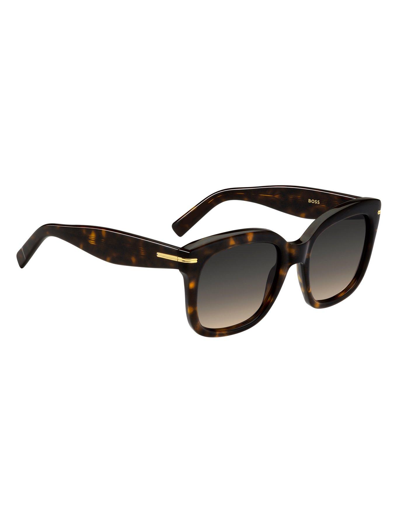 Image 3 of 4 of BOSS Oversized Acetate Frame Sunglasses - Brown