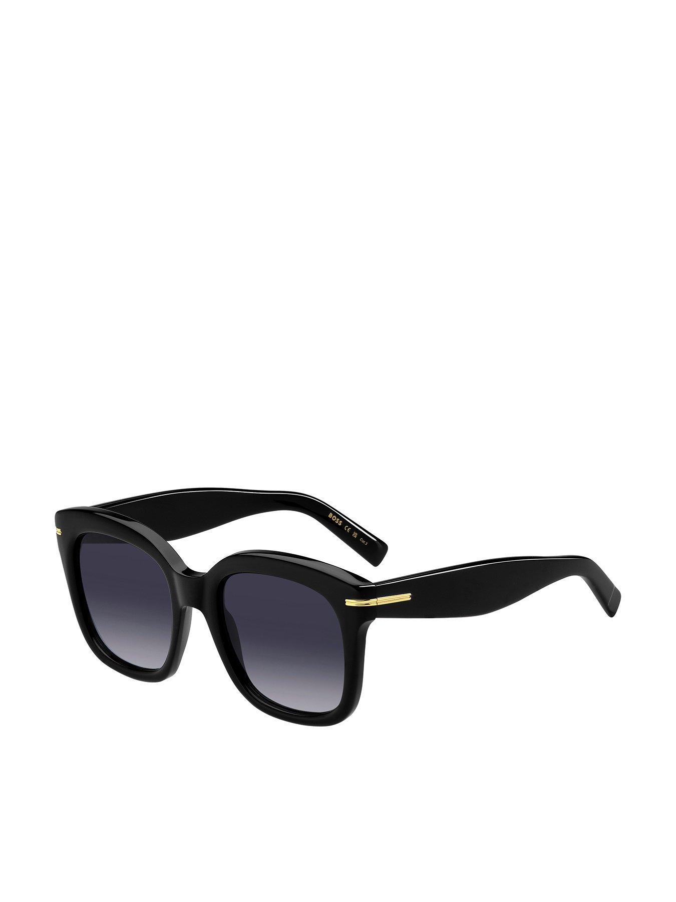 undefined Oversized Acetate Frame Sunglasses - Black