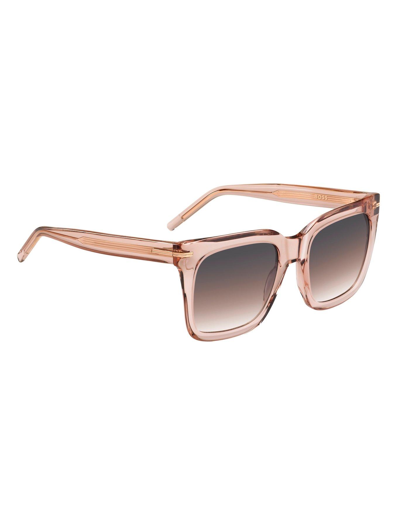 Image 3 of 4 of BOSS Clear Acetate Frame Sunglasses - Pink
