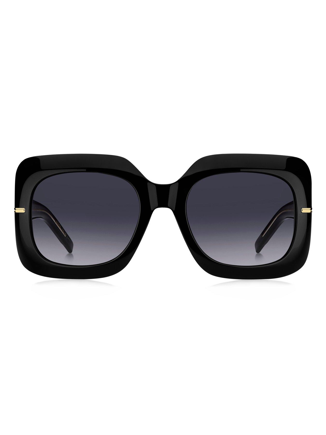 Image 2 of 4 of BOSS Oversized Acetate Frame Sunglasses - Black