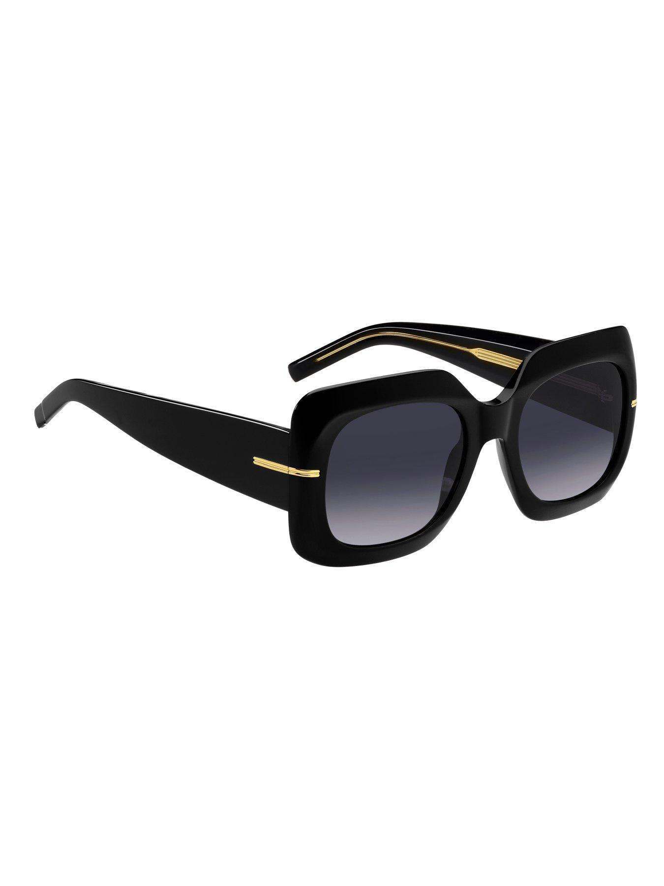 Image 3 of 4 of BOSS Oversized Acetate Frame Sunglasses - Black
