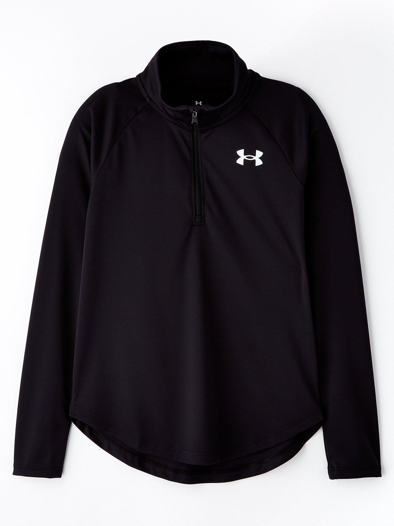 undefined Junior Girls Training Tech Graphic 1/2 Zip Top - Black