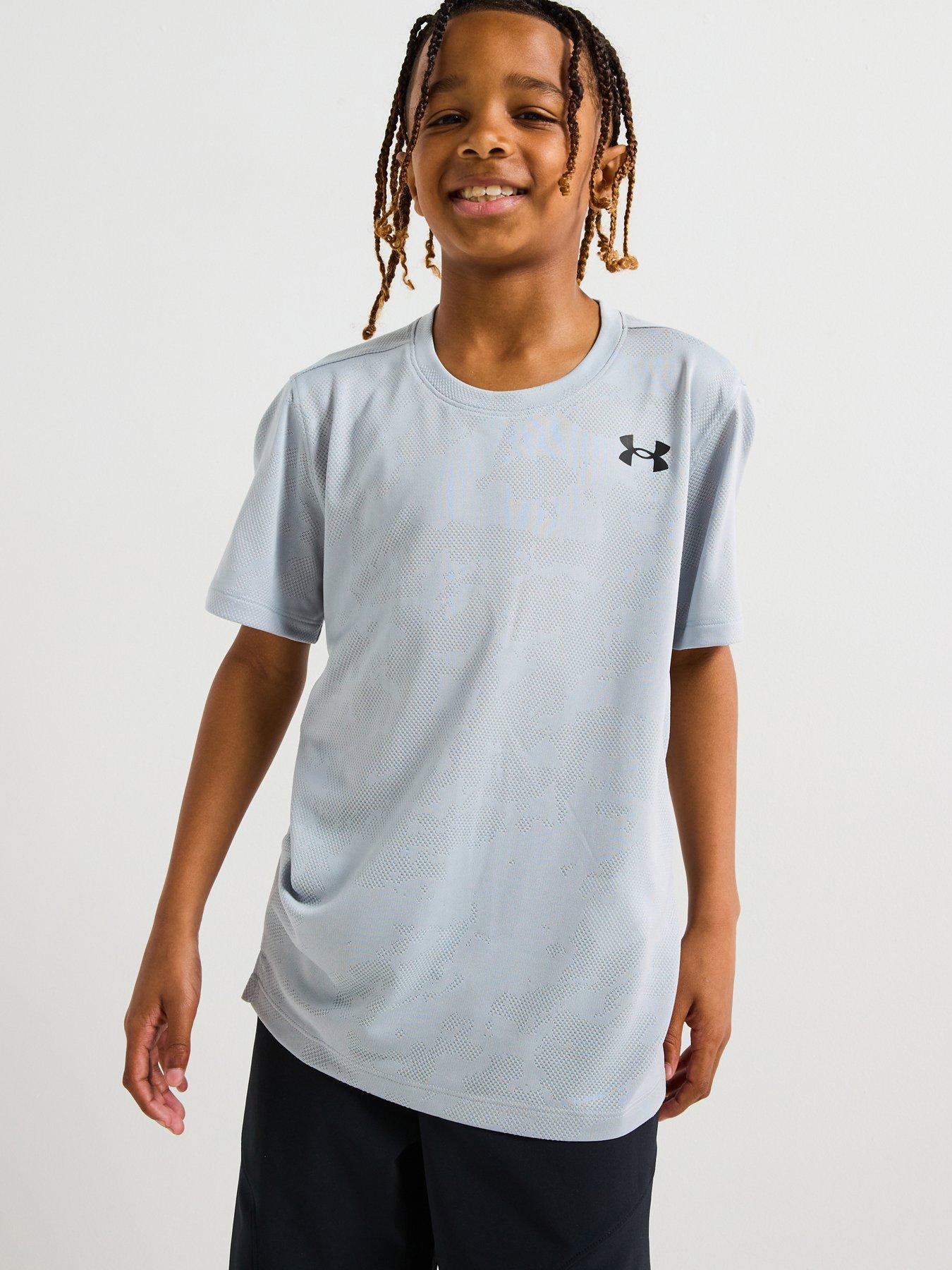 undefined Junior Boys Training Tech Vent Jacquard T-Shirt - Grey